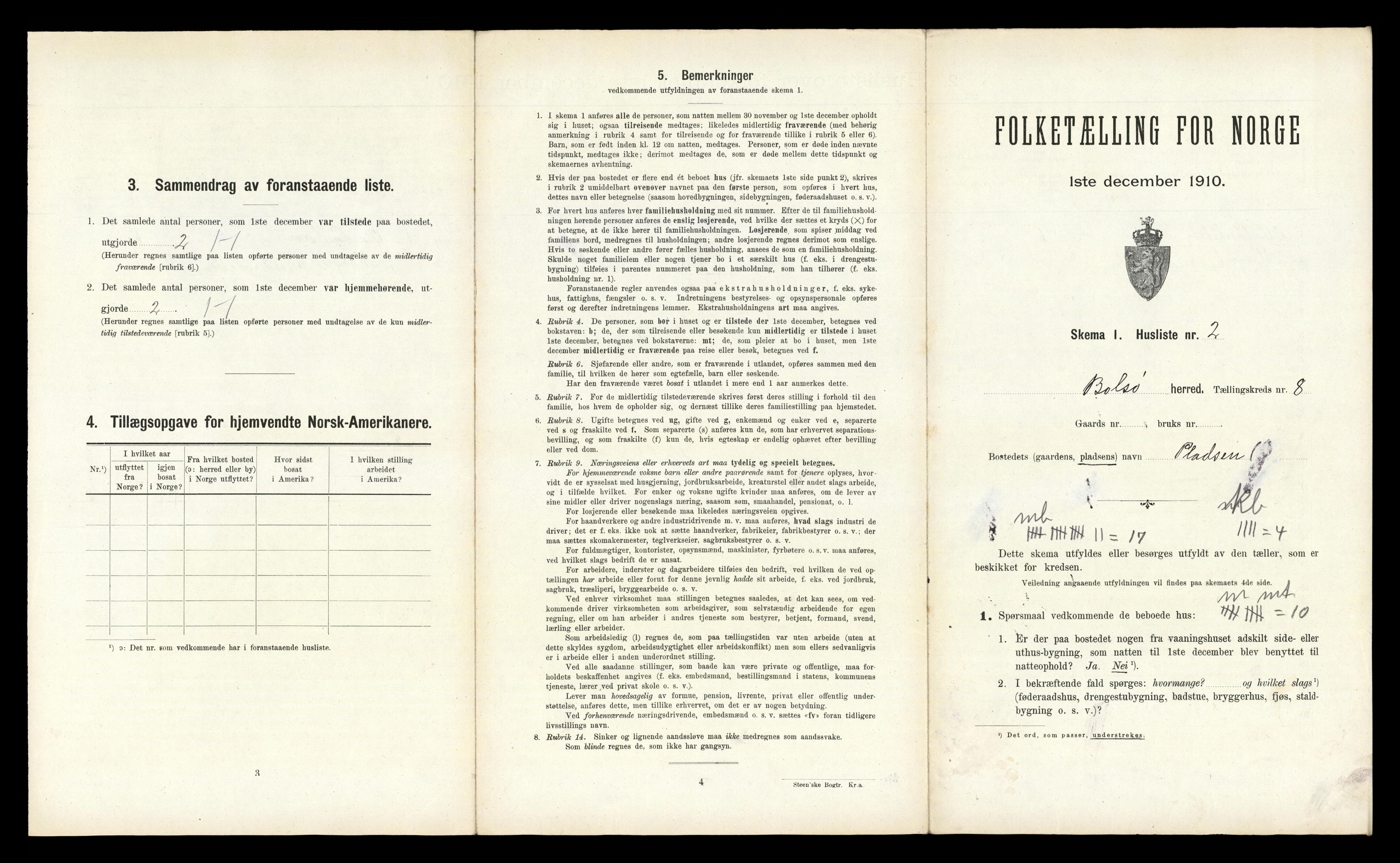 RA, 1910 census for Bolsøy, 1910, p. 1257