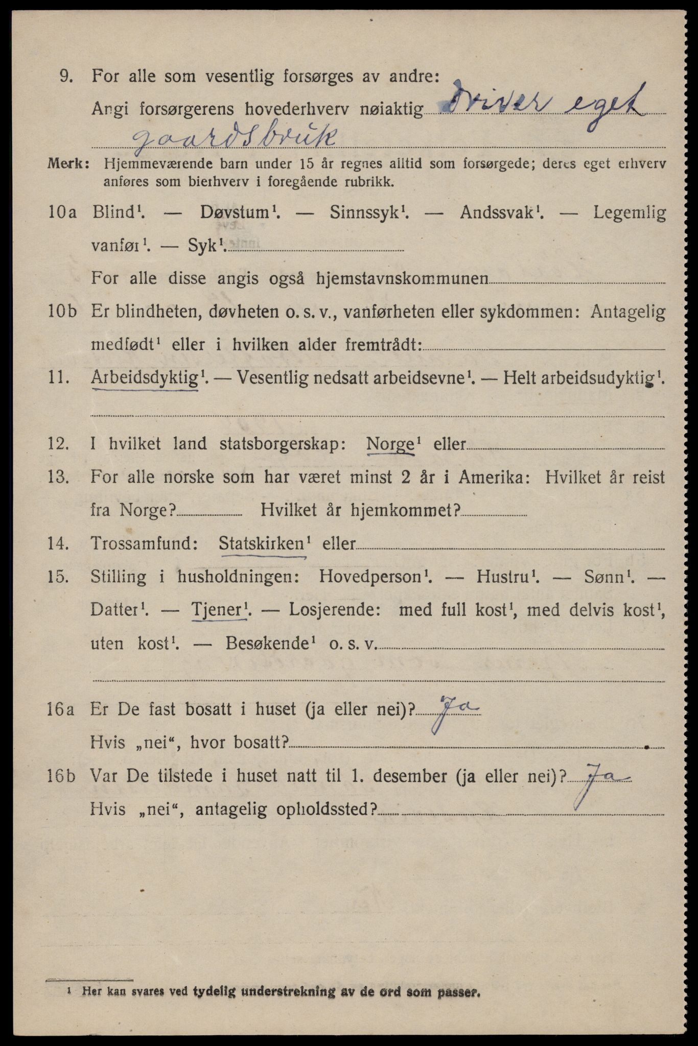 SAST, 1920 census for Høyland, 1920, p. 3035