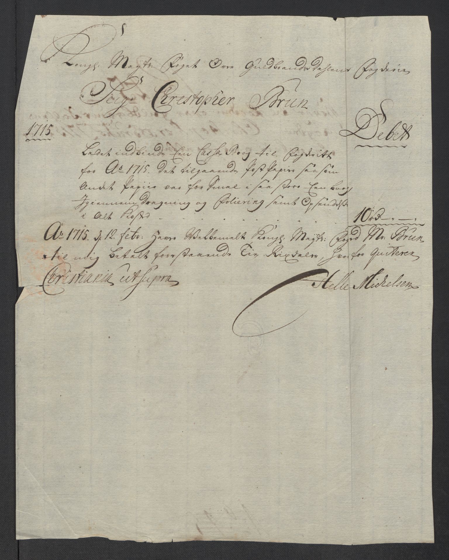 Rentekammeret inntil 1814, Reviderte regnskaper, Fogderegnskap, AV/RA-EA-4092/R17/L1185: Fogderegnskap Gudbrandsdal, 1715, p. 214