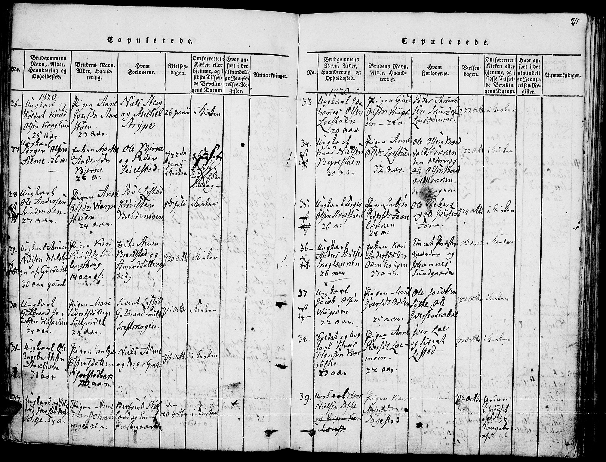 Fron prestekontor, SAH/PREST-078/H/Ha/Haa/L0002: Parish register (official) no. 2, 1816-1827, p. 211