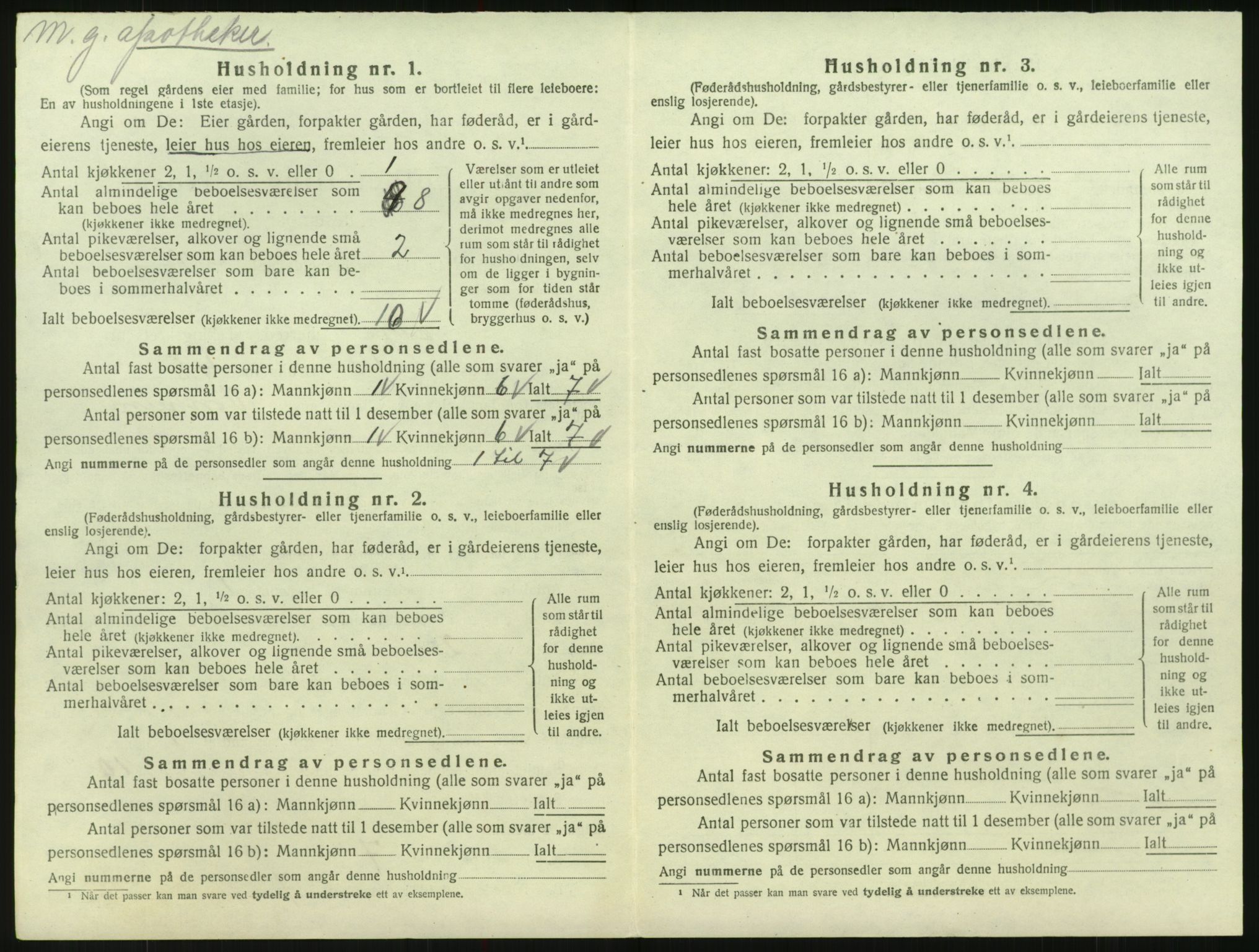 SAK, 1920 census for Evje, 1920, p. 527