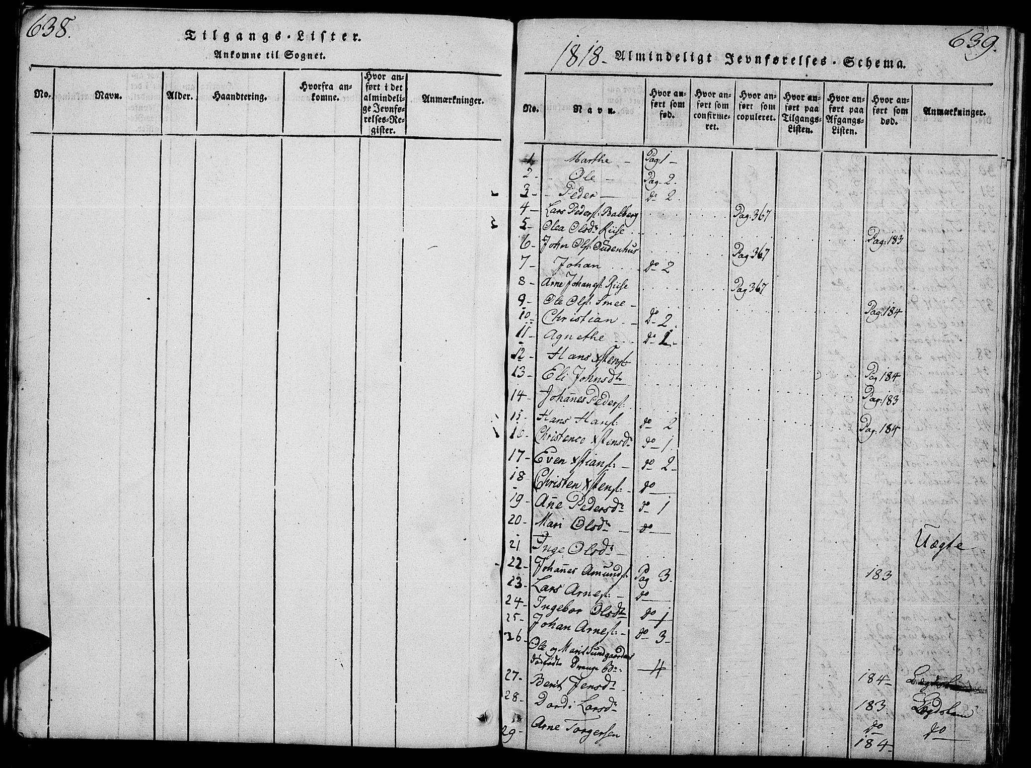 Fåberg prestekontor, SAH/PREST-086/H/Ha/Hab/L0004: Parish register (copy) no. 4, 1818-1837, p. 638-639