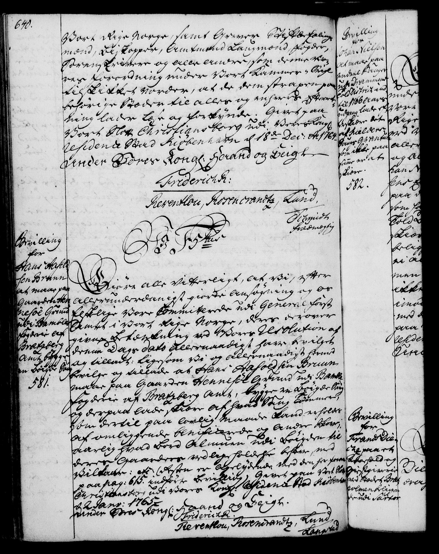 Rentekammeret, Kammerkanselliet, RA/EA-3111/G/Gg/Gga/L0007: Norsk ekspedisjonsprotokoll med register (merket RK 53.7), 1759-1768, p. 640