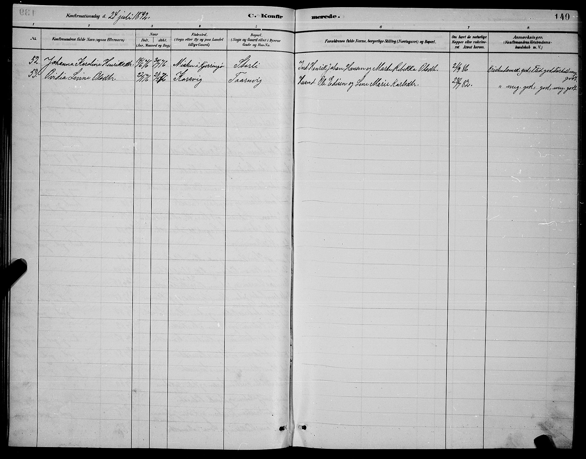 Ministerialprotokoller, klokkerbøker og fødselsregistre - Nordland, AV/SAT-A-1459/853/L0772: Parish register (official) no. 853A11, 1881-1900, p. 140