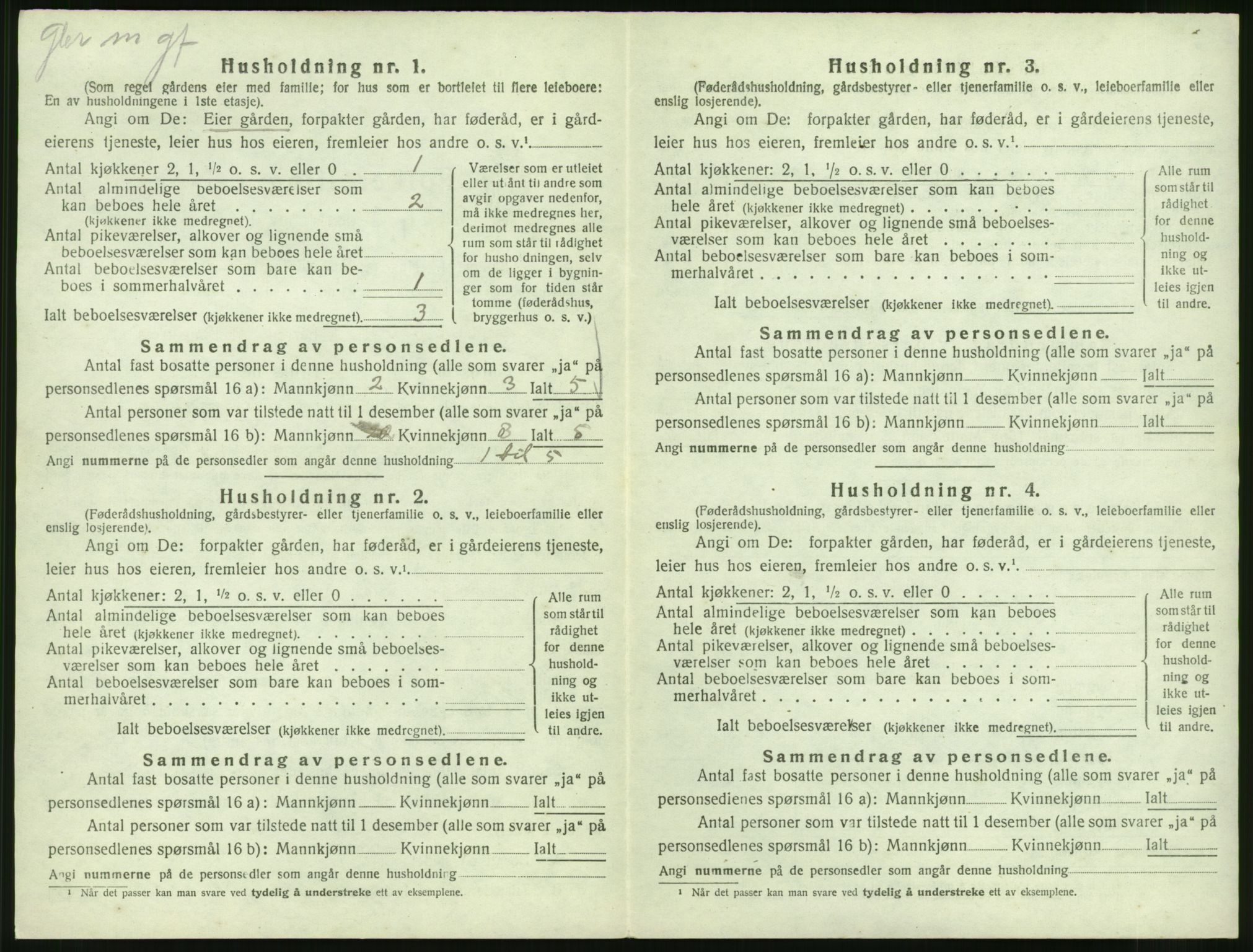 SAST, 1920 census for Håland, 1920, p. 60