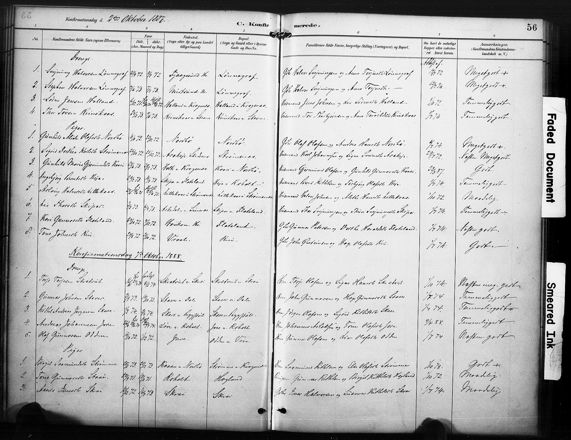 Kviteseid kirkebøker, SAKO/A-276/F/Fc/L0002: Parish register (official) no. III 2, 1882-1908, p. 56