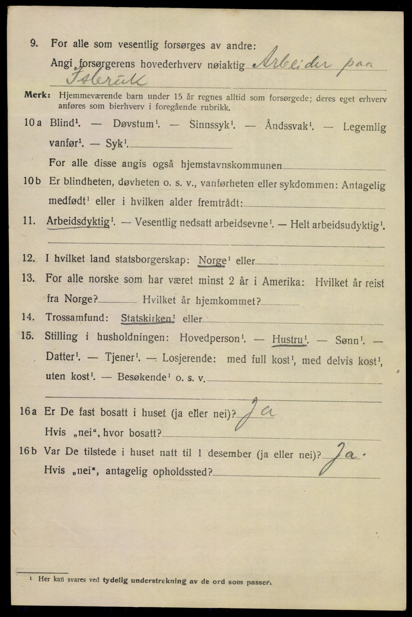 SAKO, 1920 census for Kragerø, 1920, p. 5346