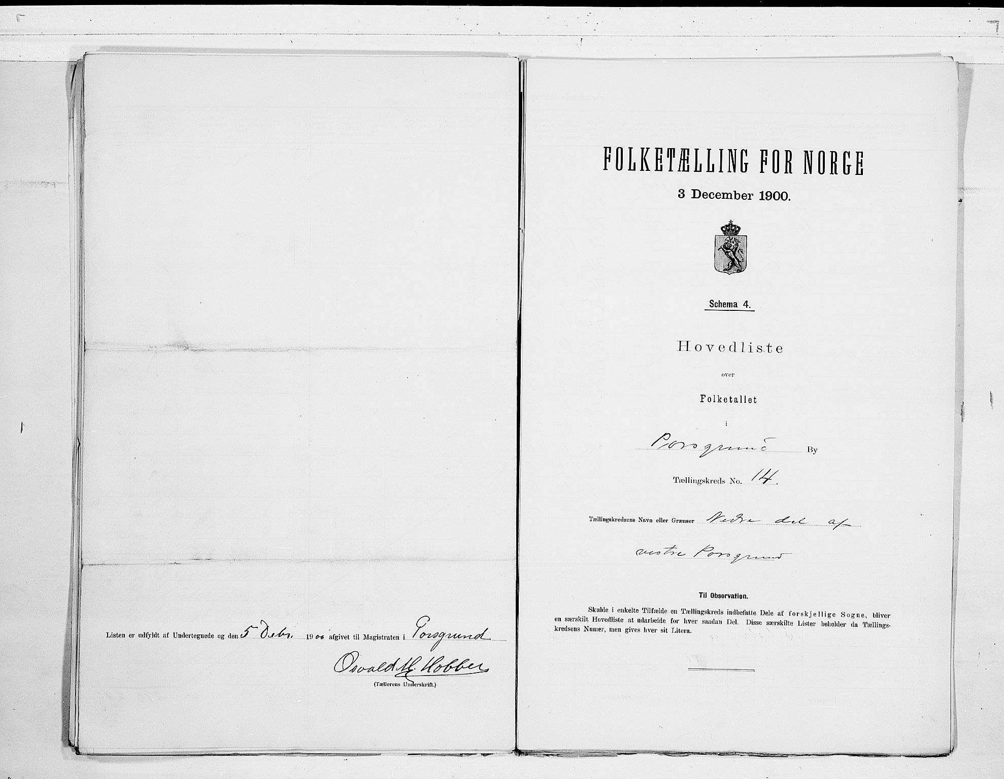 SAKO, 1900 census for Porsgrunn, 1900, p. 30