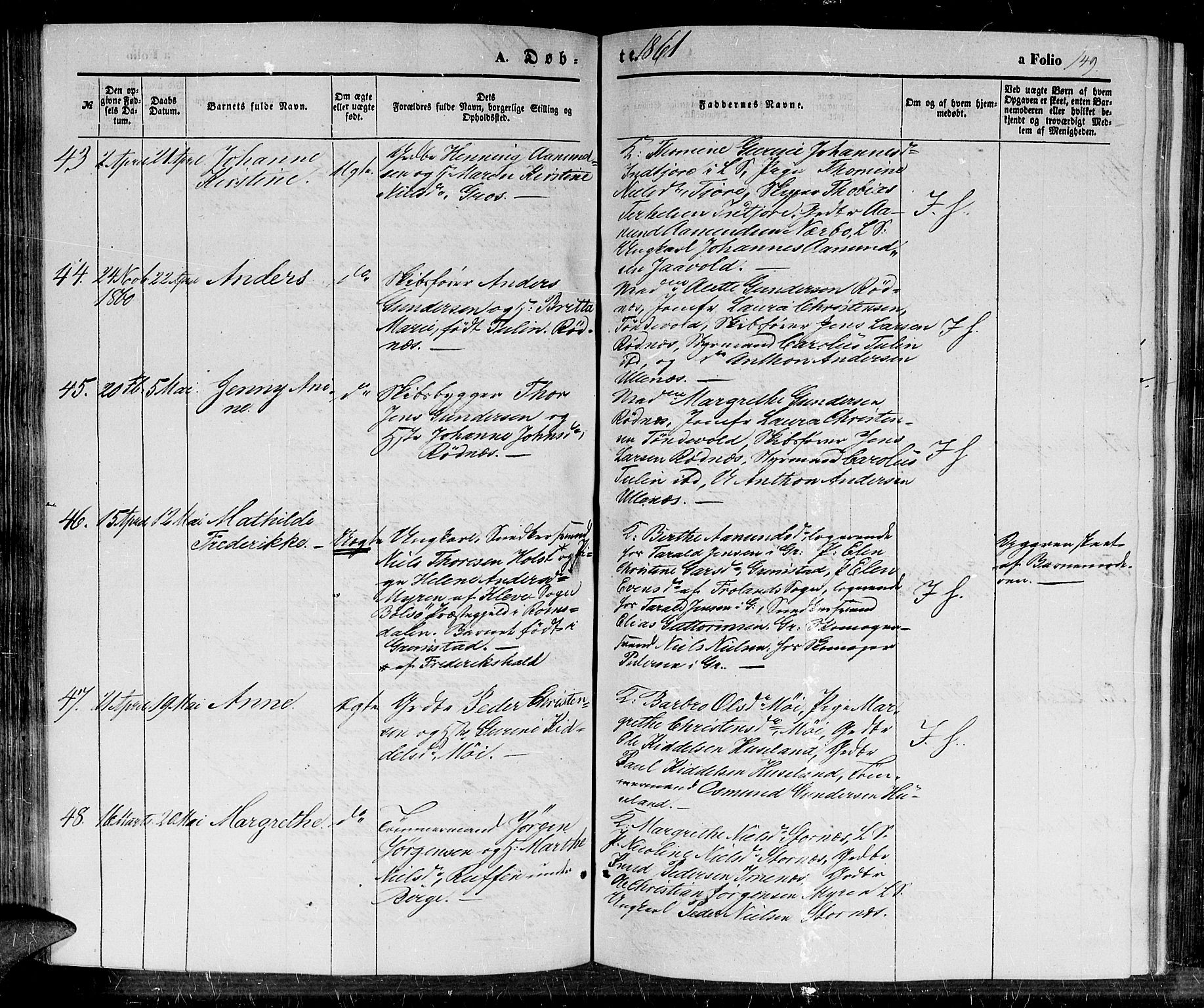 Fjære sokneprestkontor, SAK/1111-0011/F/Fb/L0008: Parish register (copy) no. B 8, 1854-1867, p. 149