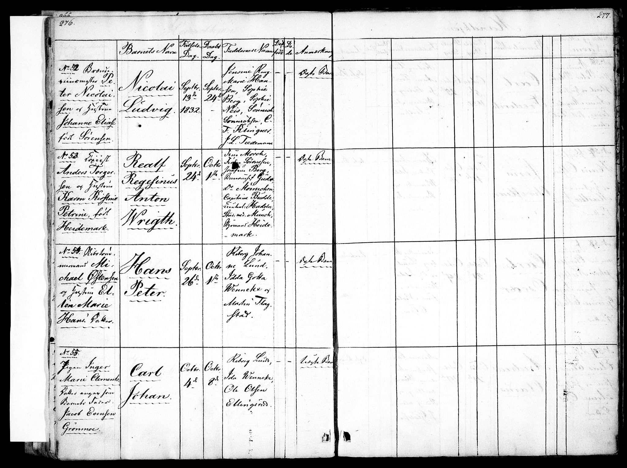 Rikshospitalet prestekontor Kirkebøker, AV/SAO-A-10309b/F/L0001: Parish register (official) no. 1, 1818-1832, p. 276-277