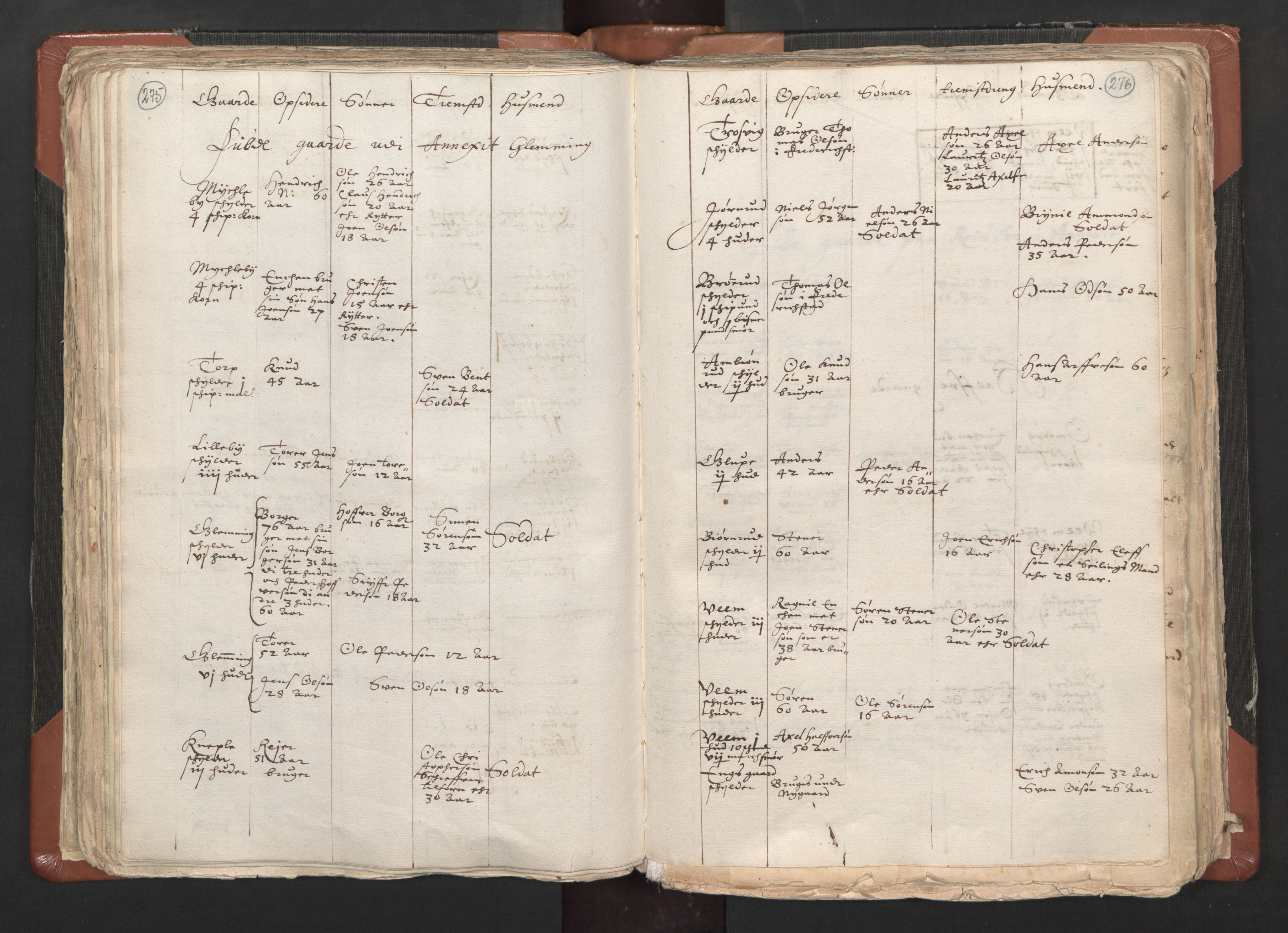 RA, Vicar's Census 1664-1666, no. 1: Nedre Borgesyssel deanery, 1664-1666, p. 275-276