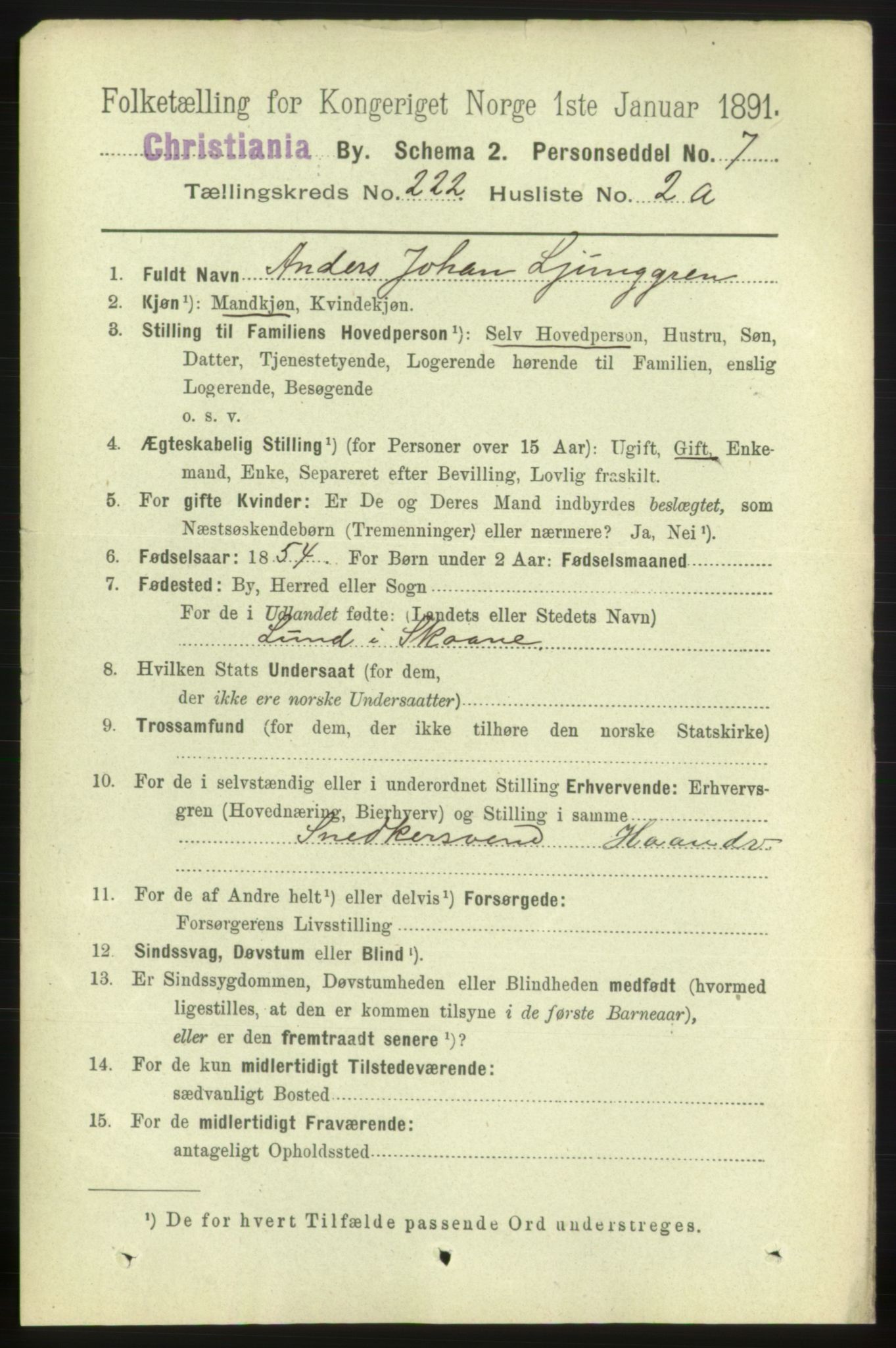 RA, 1891 census for 0301 Kristiania, 1891, p. 133067