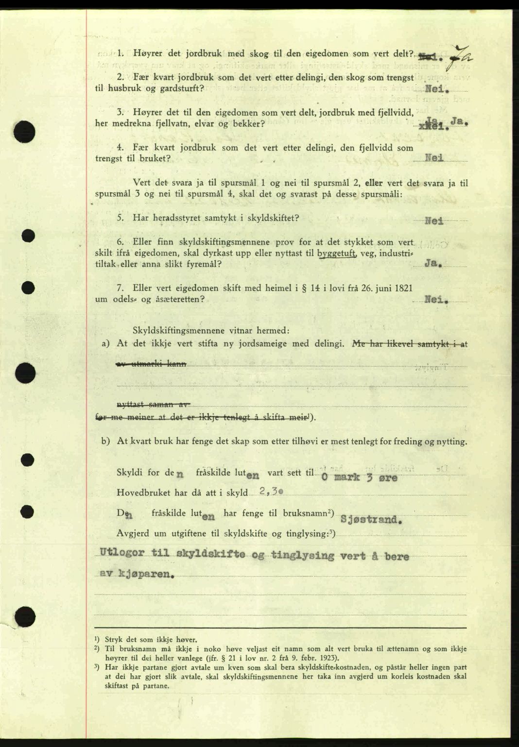 Nordre Sunnmøre sorenskriveri, AV/SAT-A-0006/1/2/2C/2Ca: Mortgage book no. A12, 1941-1942, Diary no: : 1960/1941