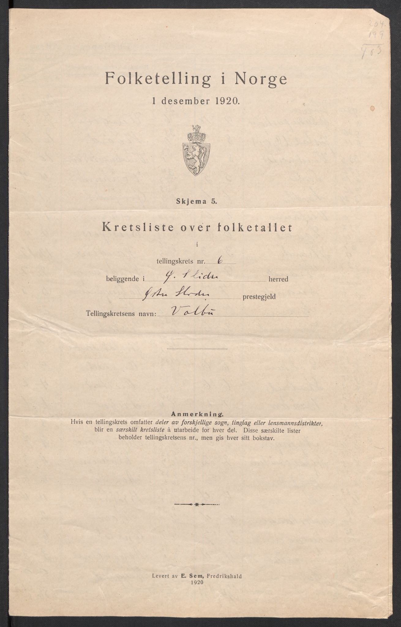 SAH, 1920 census for Øystre Slidre, 1920, p. 24
