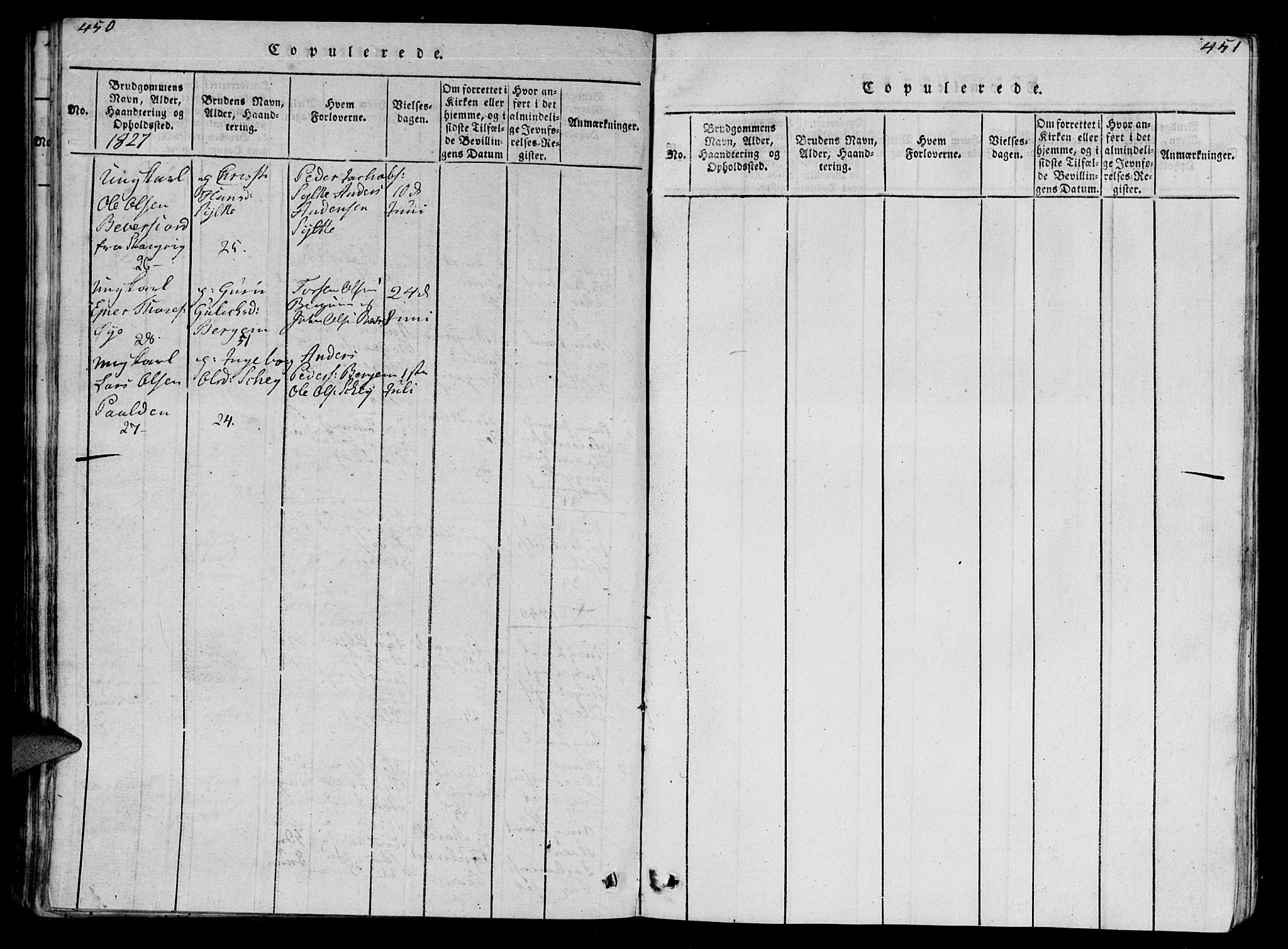 Ministerialprotokoller, klokkerbøker og fødselsregistre - Møre og Romsdal, AV/SAT-A-1454/595/L1050: Parish register (copy) no. 595C02, 1819-1834, p. 450-451