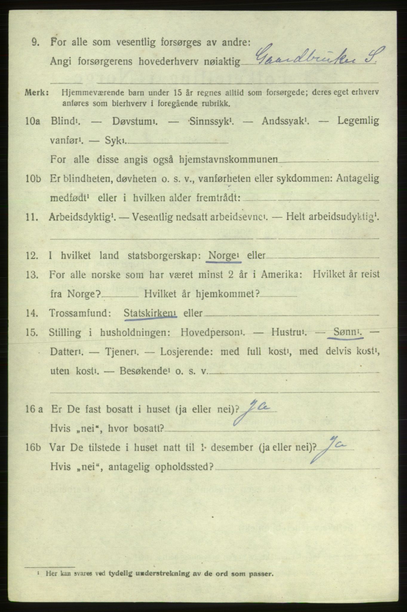 SAB, 1920 census for Etne, 1920, p. 2016