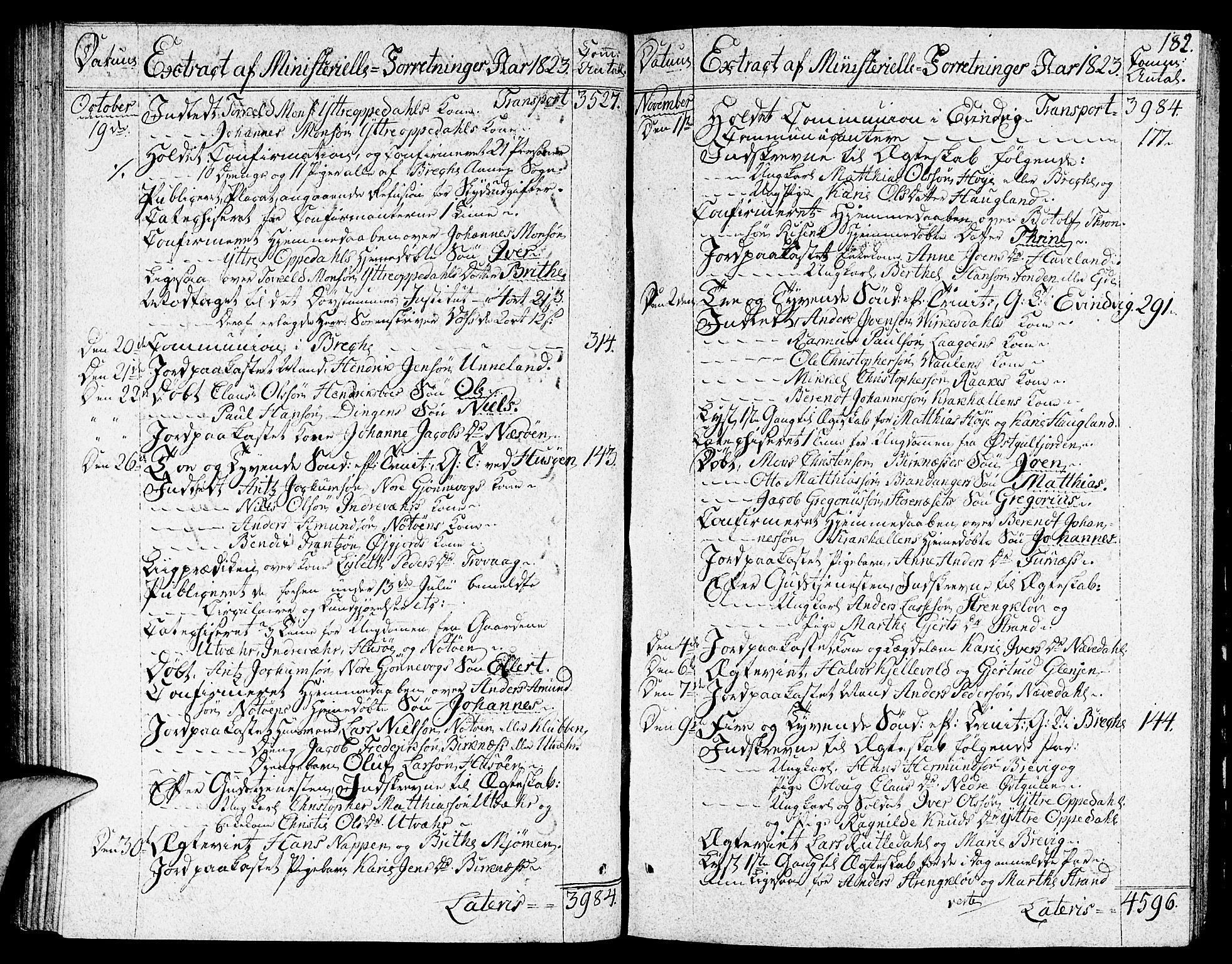 Gulen sokneprestembete, SAB/A-80201/H/Haa/Haaa/L0017: Parish register (official) no. A 17, 1809-1825, p. 182