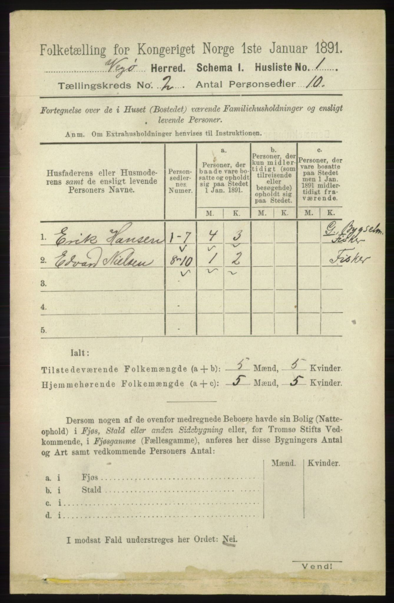 RA, 1891 census for 1815 Vega, 1891, p. 560