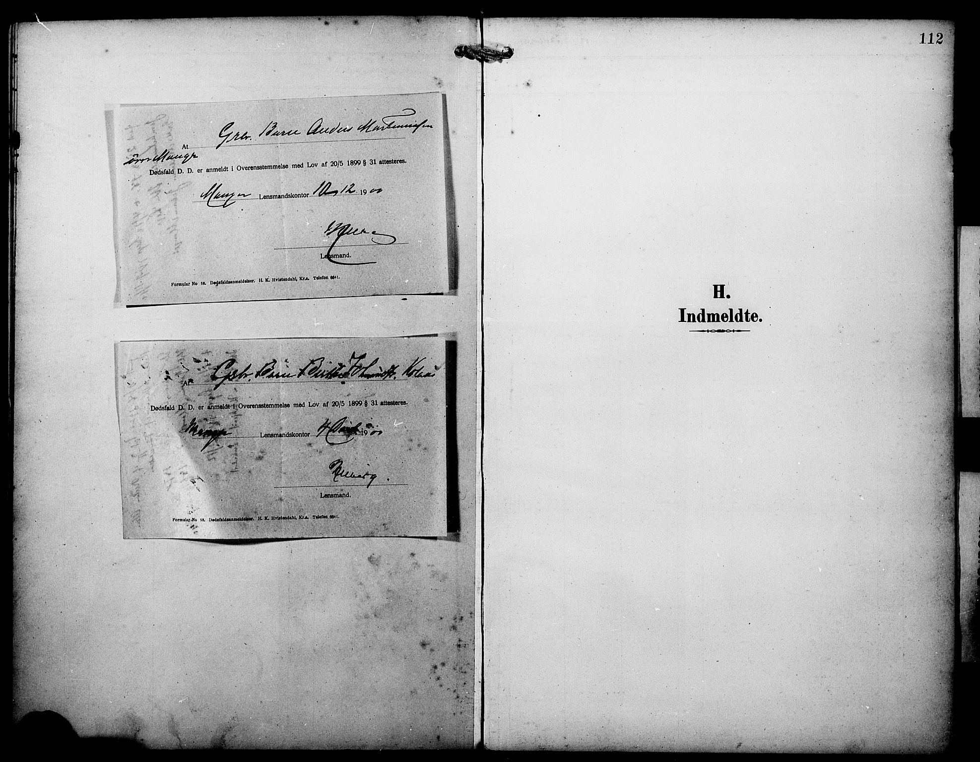 Manger sokneprestembete, SAB/A-76801/H/Haa: Parish register (official) no. D 2, 1894-1908, p. 112