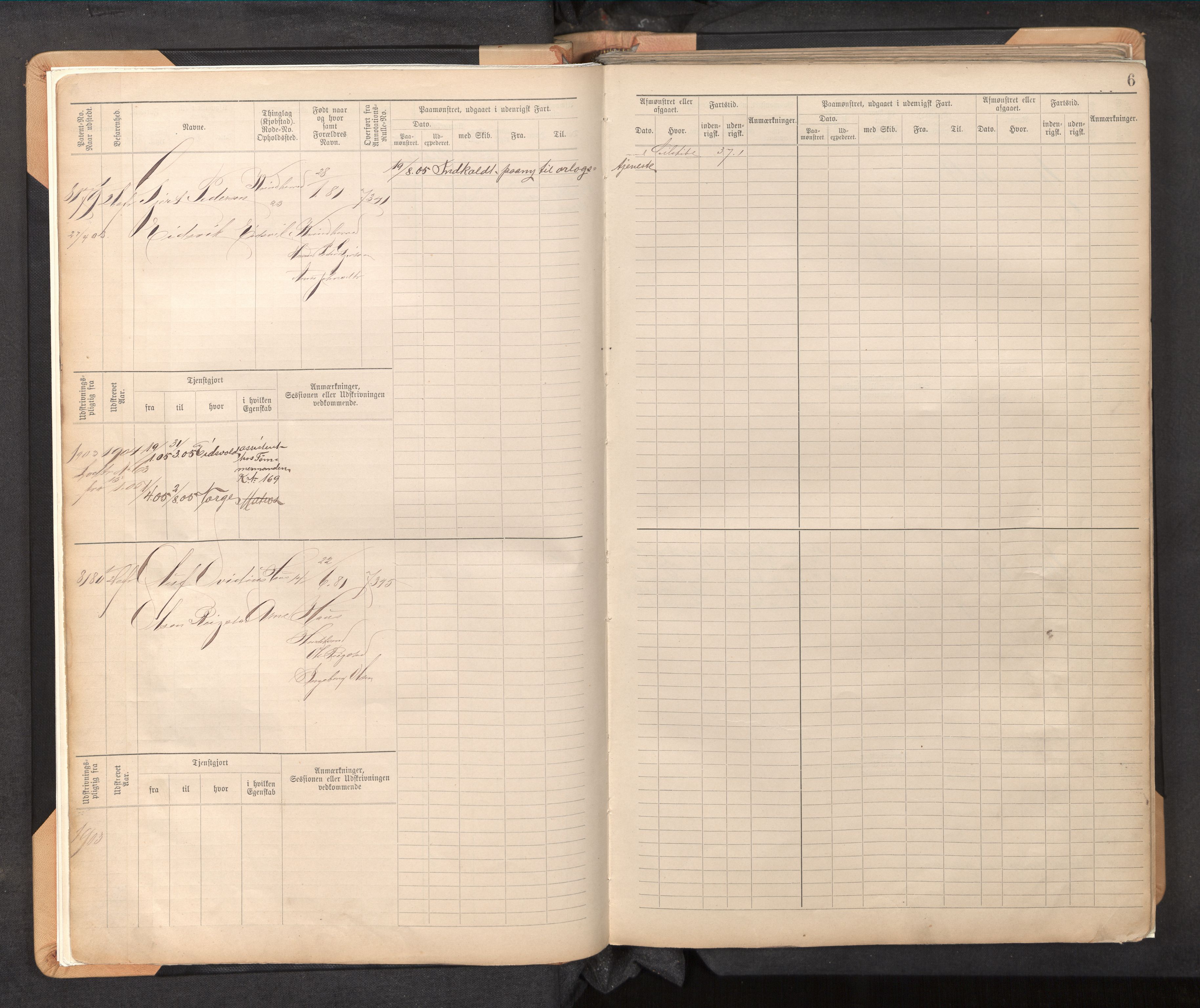Innrulleringssjefen i Bergen, AV/SAB-A-100050/F/Fc/L0013: Sjøfartshovedrulle, nr. 8169 - 8766, 1900-1910, p. 6