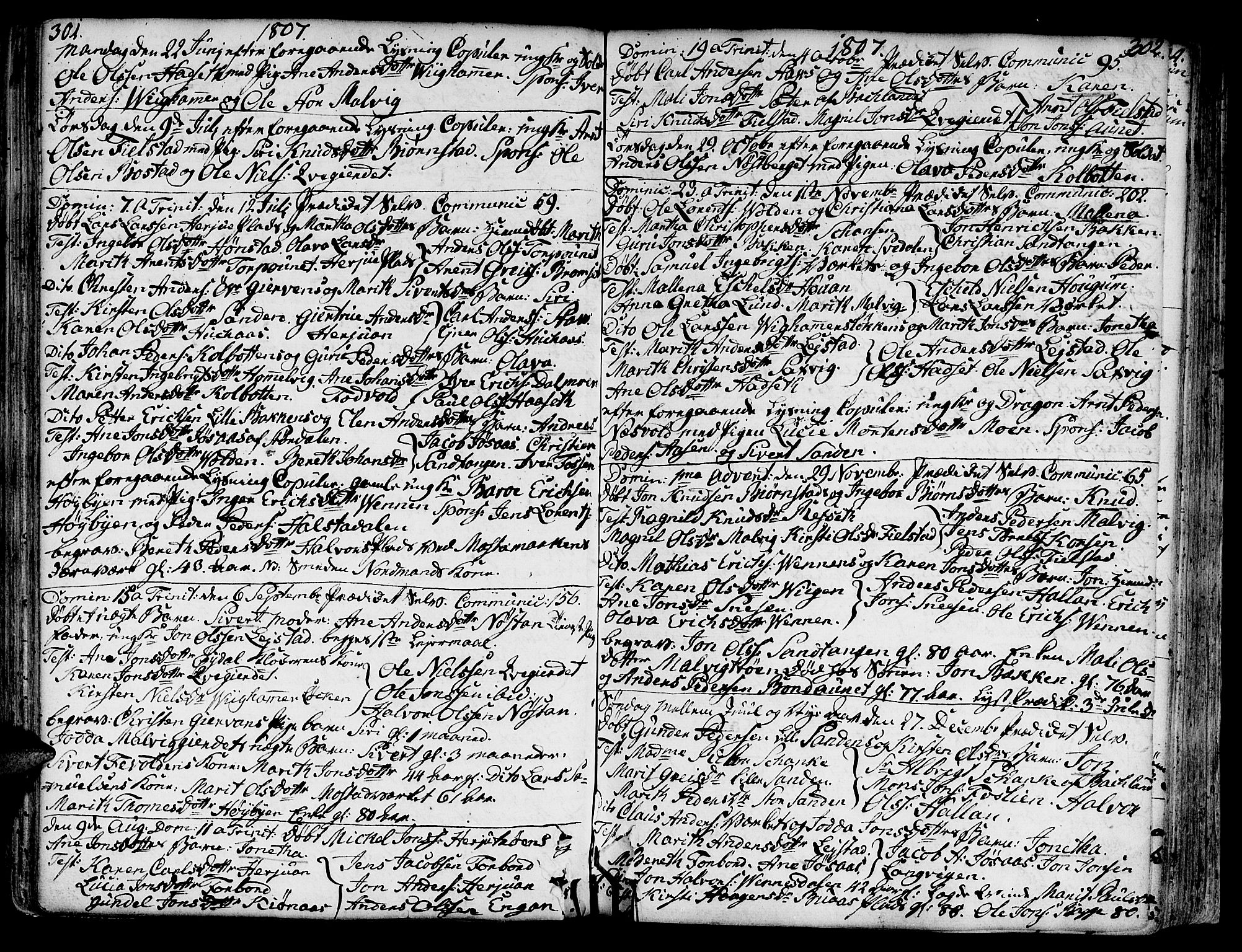 Ministerialprotokoller, klokkerbøker og fødselsregistre - Sør-Trøndelag, SAT/A-1456/606/L0281: Parish register (official) no. 606A02 /2, 1781-1817, p. 301-302