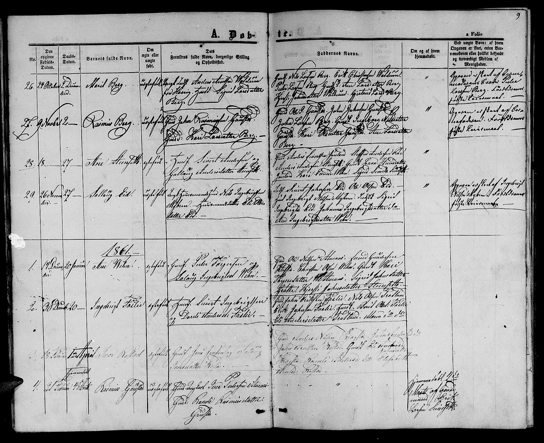 Ministerialprotokoller, klokkerbøker og fødselsregistre - Sør-Trøndelag, SAT/A-1456/694/L1131: Parish register (copy) no. 694C03, 1858-1886, p. 9