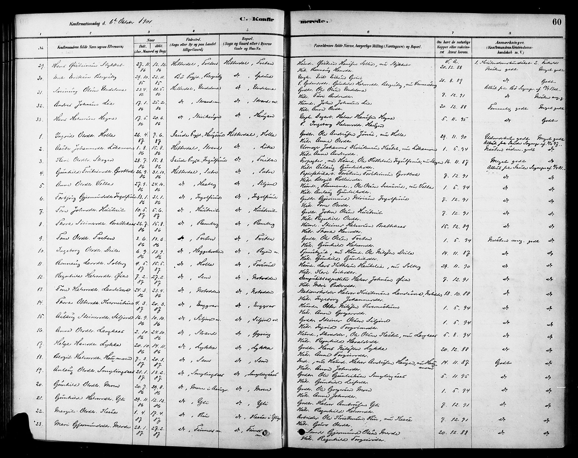 Heddal kirkebøker, SAKO/A-268/F/Fa/L0009: Parish register (official) no. I 9, 1878-1903, p. 60