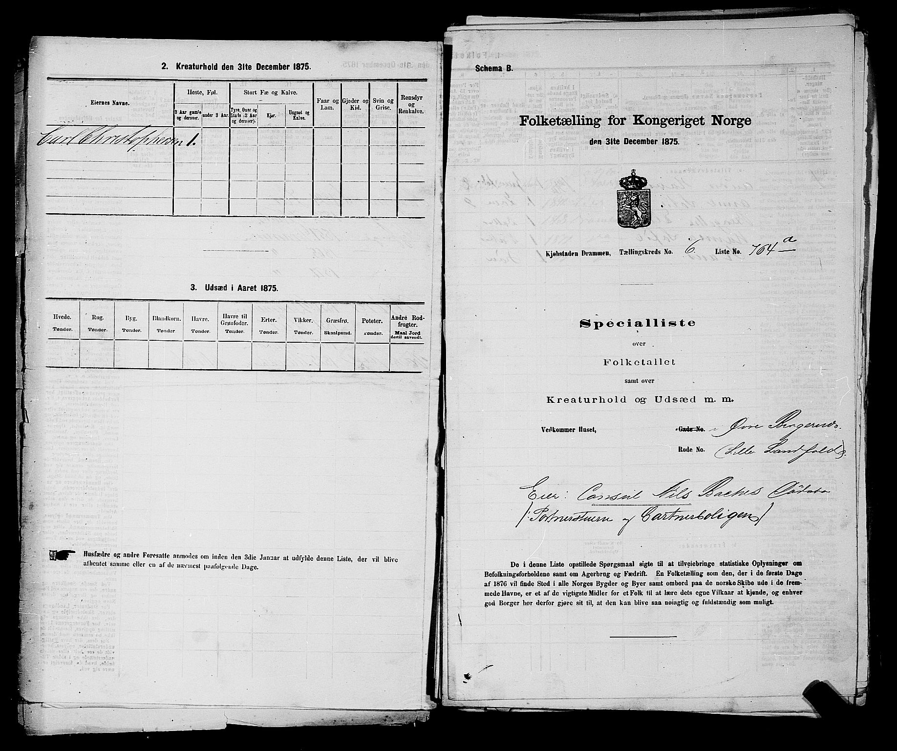 SAKO, 1875 census for 0602 Drammen, 1875, p. 530