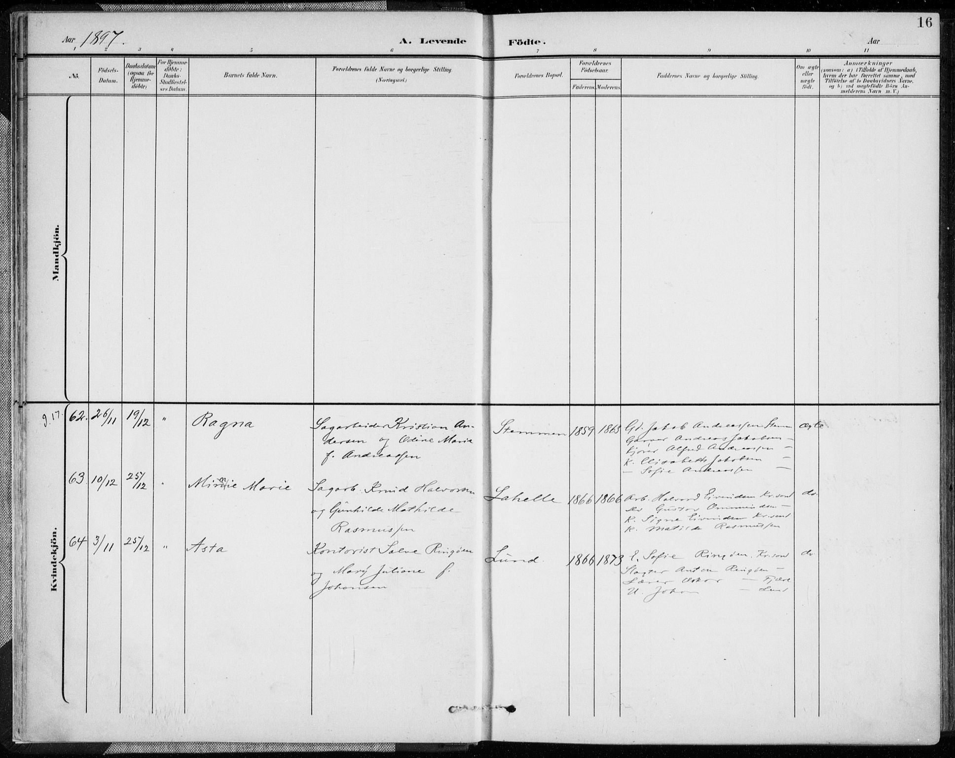 Oddernes sokneprestkontor, AV/SAK-1111-0033/F/Fa/Faa/L0010: Parish register (official) no. A 10, 1897-1911, p. 16