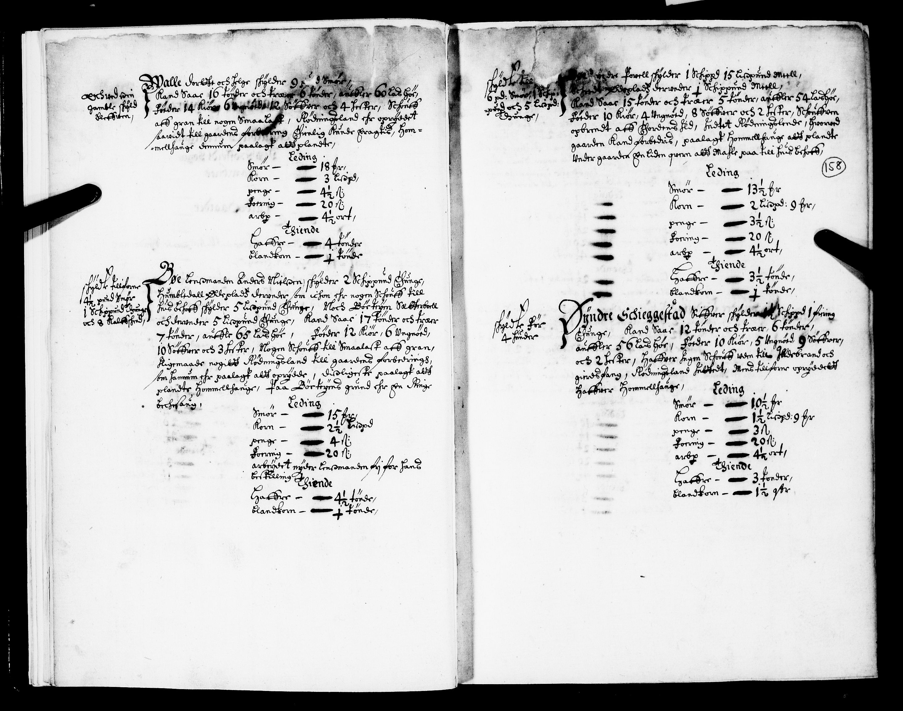 Rentekammeret inntil 1814, Realistisk ordnet avdeling, RA/EA-4070/N/Nb/Nba/L0020: Tønsberg len, 2. del, 1668, p. 157b-158a