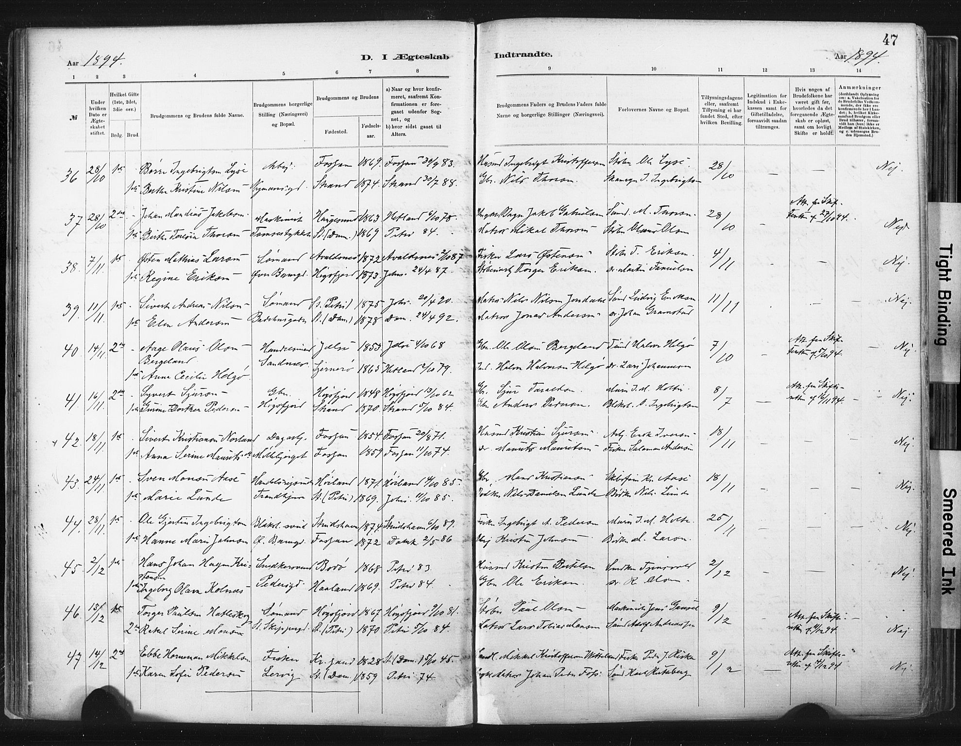 St. Johannes sokneprestkontor, AV/SAST-A-101814/001/30/30BA/L0003: Parish register (official) no. A 3, 1885-1910, p. 47