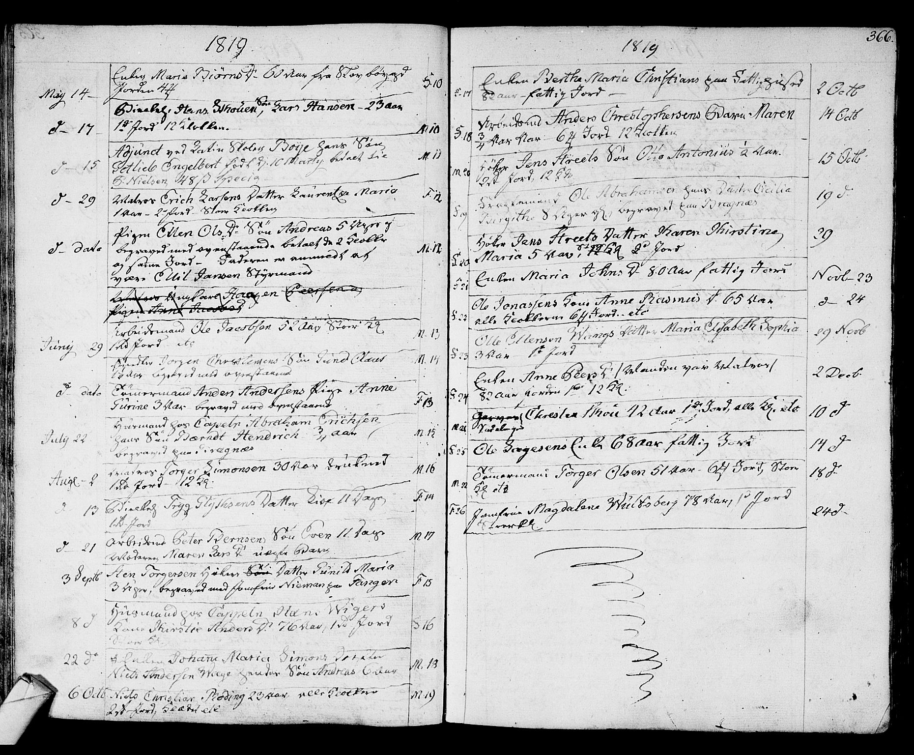 Strømsø kirkebøker, SAKO/A-246/F/Fa/L0010: Parish register (official) no. I 10, 1792-1822, p. 366