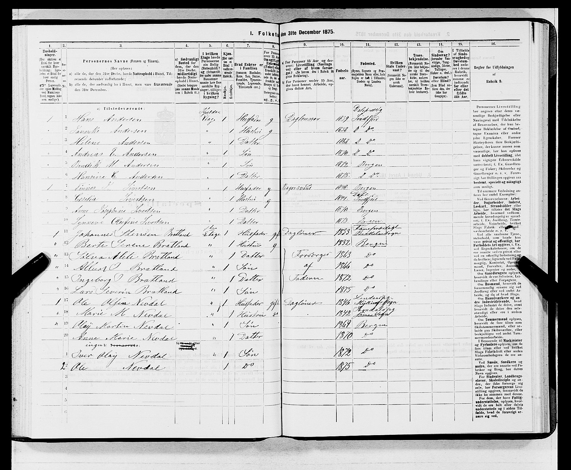 SAB, 1875 census for 1301 Bergen, 1875, p. 5577