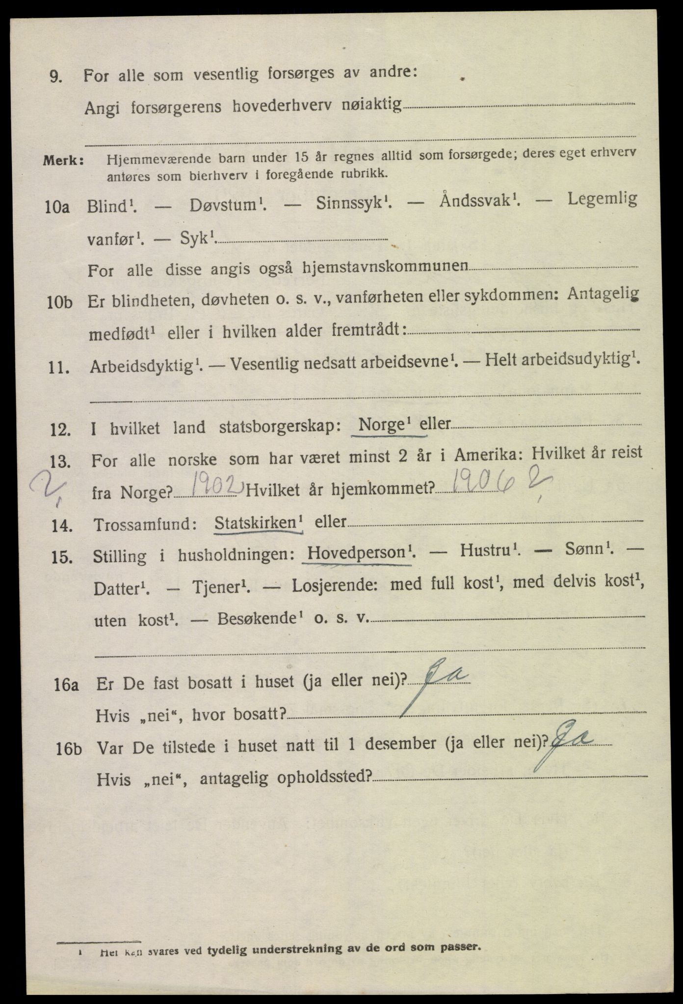 SAK, 1920 census for Spangereid, 1920, p. 3176