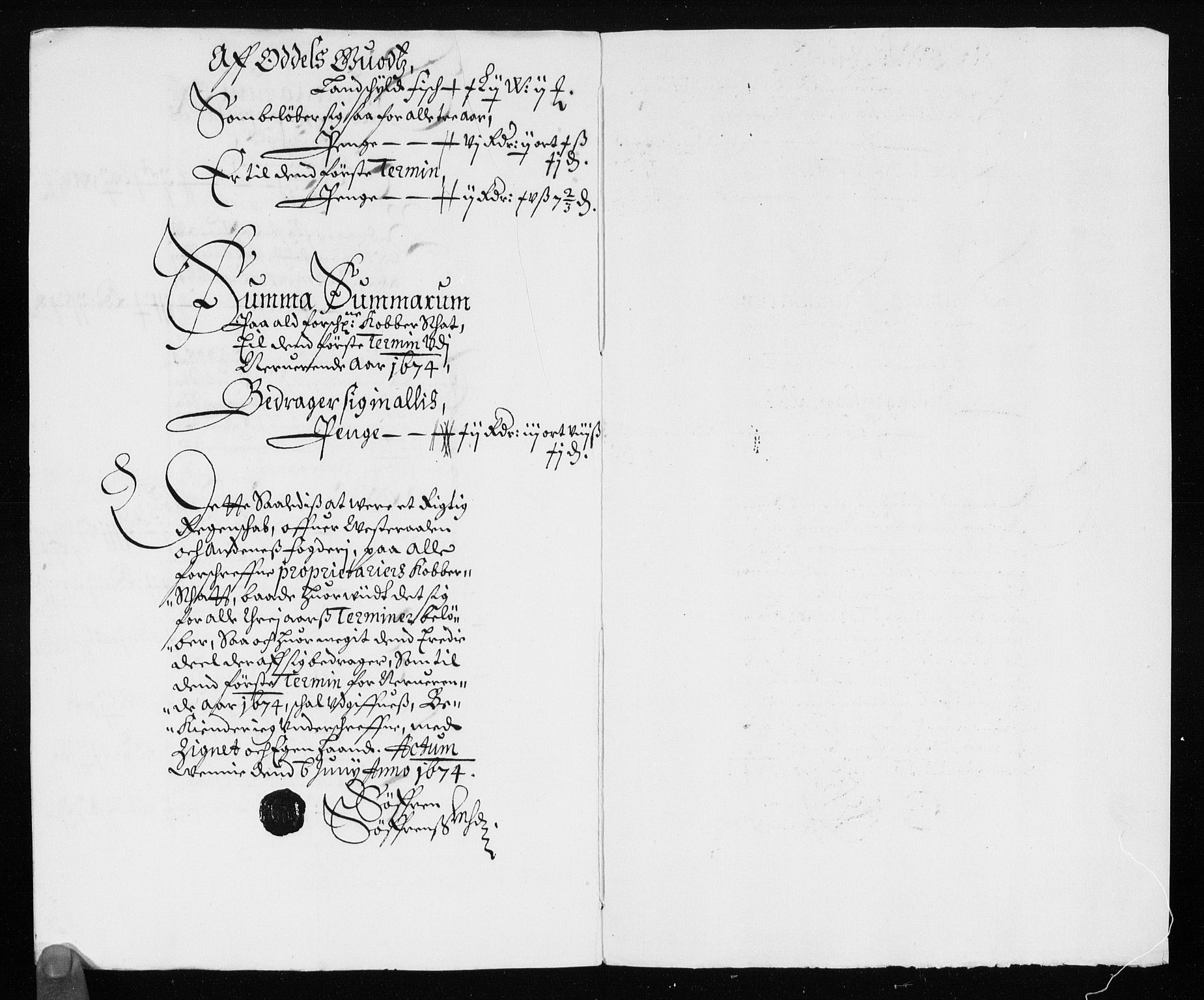 Rentekammeret inntil 1814, Reviderte regnskaper, Stiftamtstueregnskaper, Trondheim stiftamt og Nordland amt, AV/RA-EA-6044/R/Rh/L0004: Nordland amt, 1674