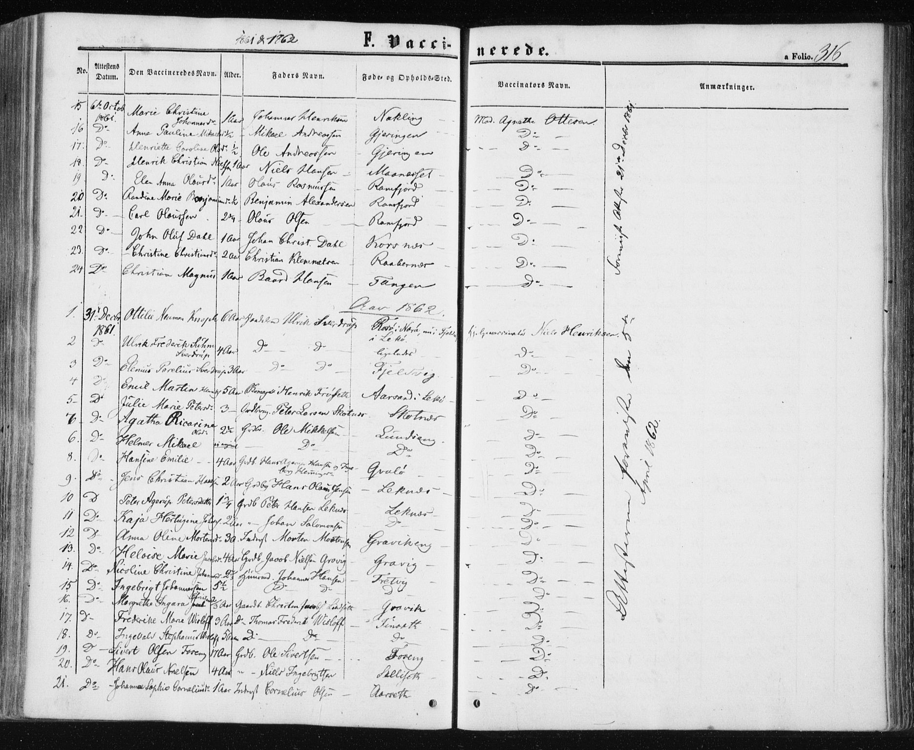 Ministerialprotokoller, klokkerbøker og fødselsregistre - Nord-Trøndelag, SAT/A-1458/780/L0641: Parish register (official) no. 780A06, 1857-1874, p. 316