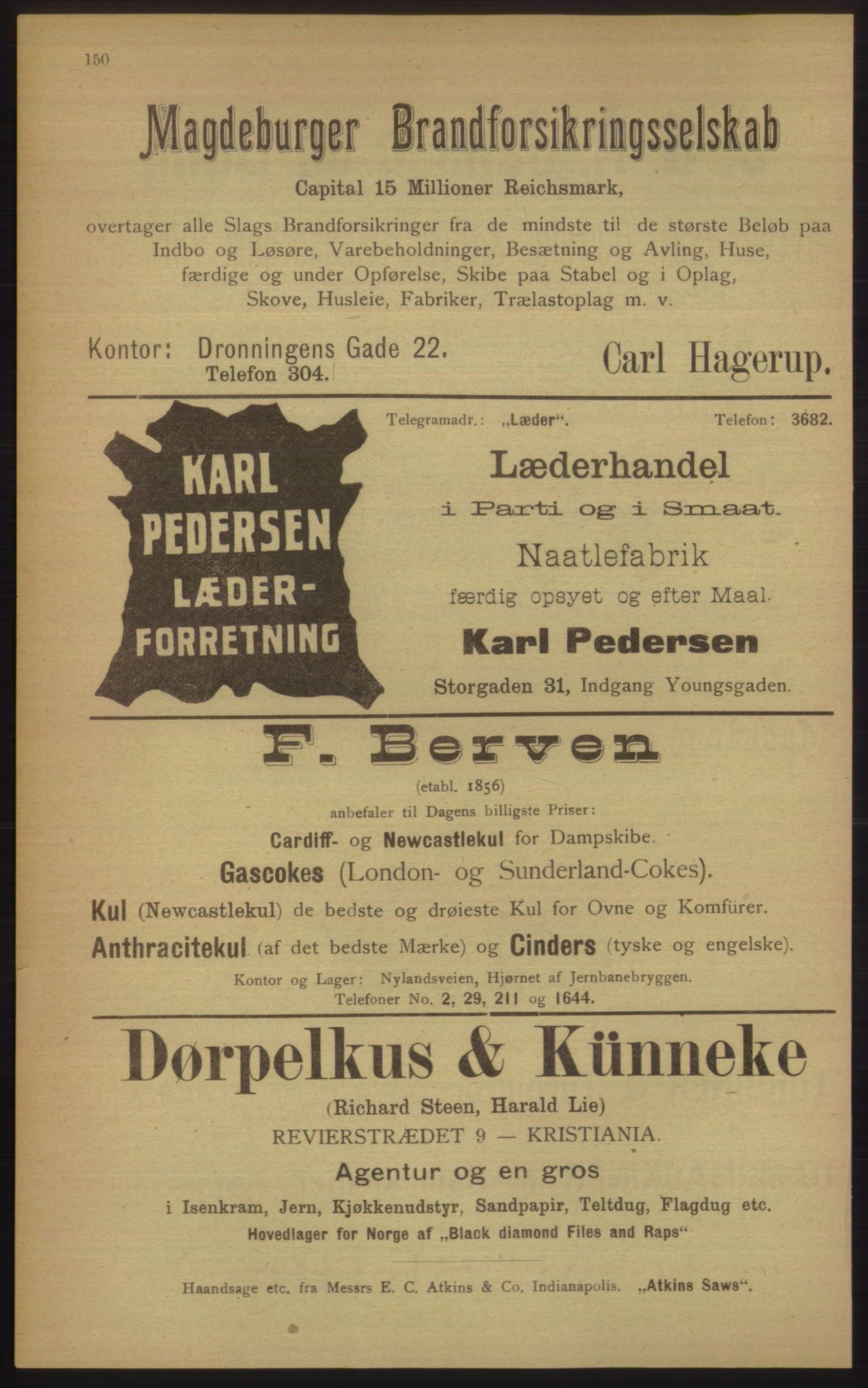 Kristiania/Oslo adressebok, PUBL/-, 1906, p. 150