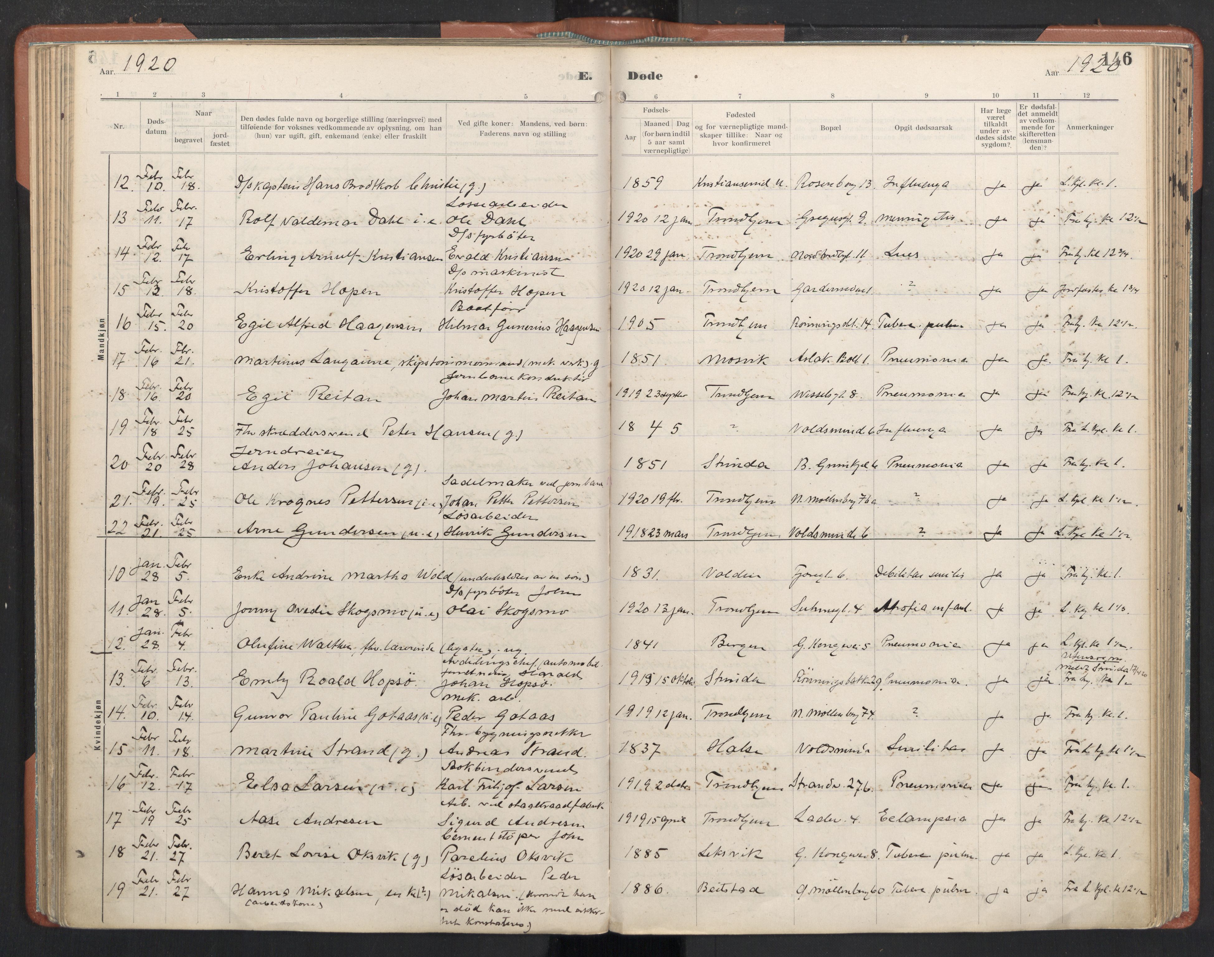 Ministerialprotokoller, klokkerbøker og fødselsregistre - Sør-Trøndelag, SAT/A-1456/605/L0245: Parish register (official) no. 605A07, 1916-1938, p. 146