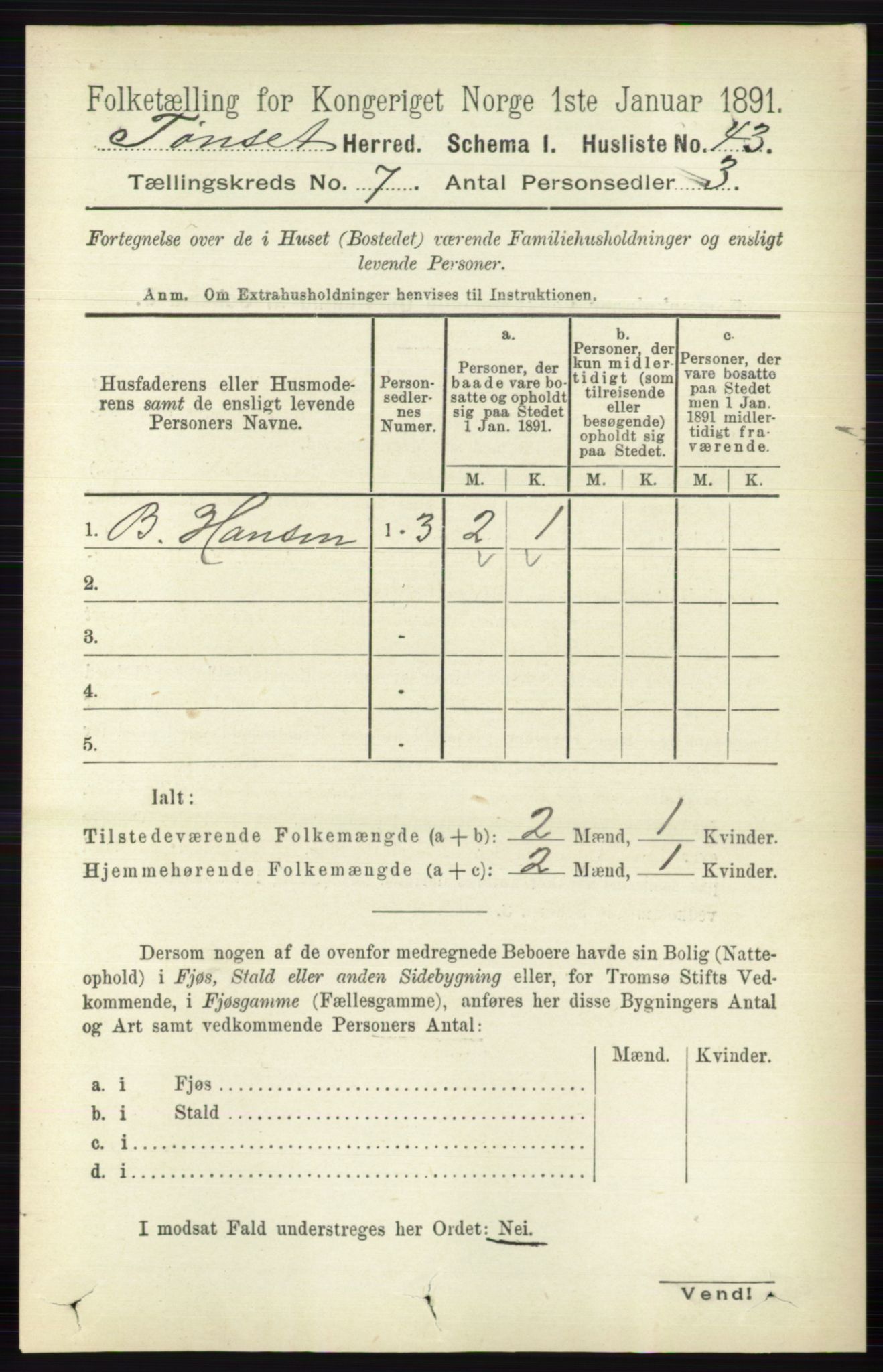 RA, 1891 census for 0437 Tynset, 1891, p. 1712