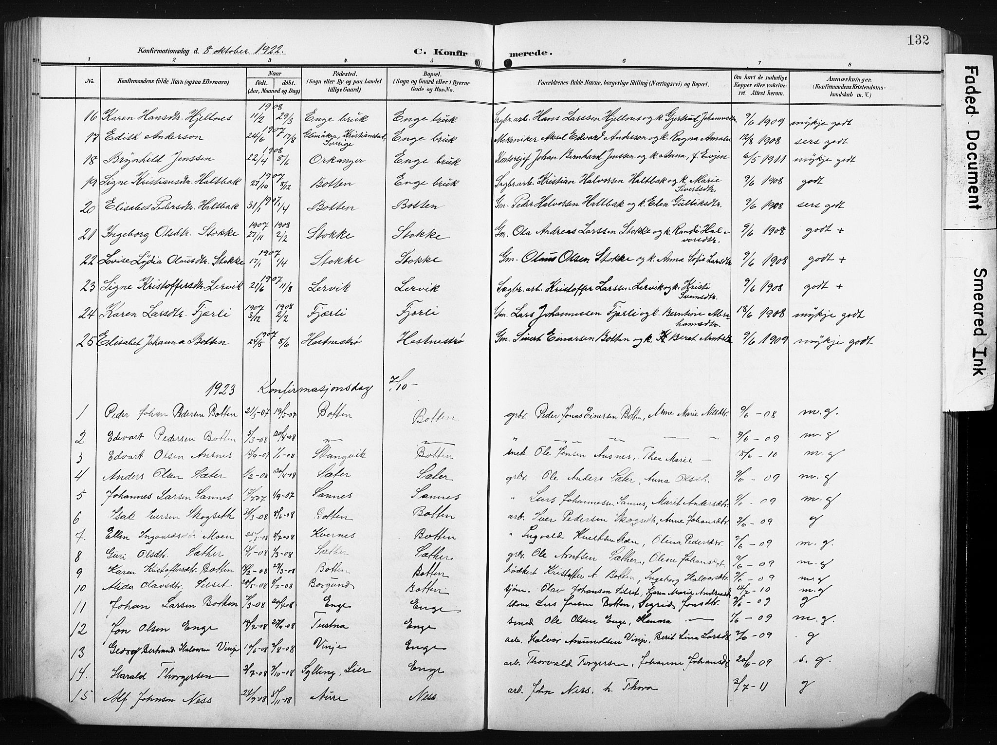 Ministerialprotokoller, klokkerbøker og fødselsregistre - Møre og Romsdal, AV/SAT-A-1454/580/L0927: Parish register (copy) no. 580C02, 1904-1932, p. 132