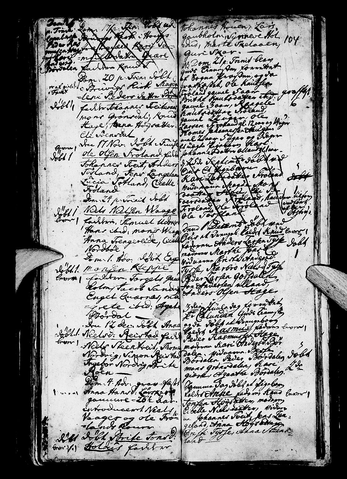 Os sokneprestembete, AV/SAB-A-99929: Parish register (official) no. A 4, 1669-1760, p. 104