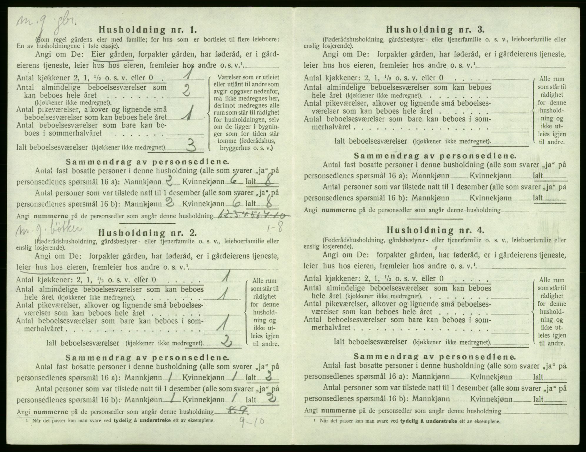 SAB, 1920 census for Stord, 1920, p. 922