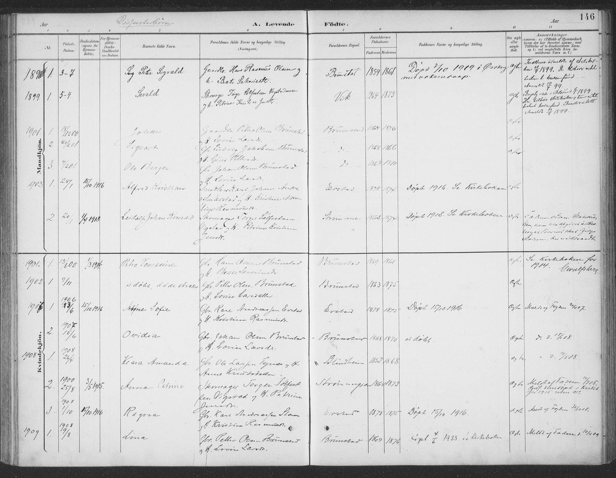 Ministerialprotokoller, klokkerbøker og fødselsregistre - Møre og Romsdal, SAT/A-1454/523/L0335: Parish register (official) no. 523A02, 1891-1911, p. 146
