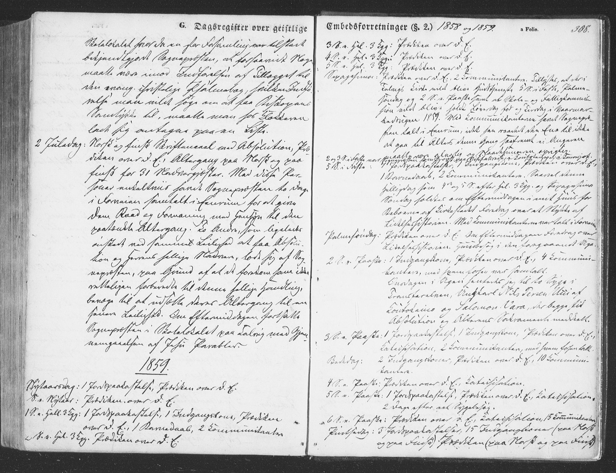 Talvik sokneprestkontor, SATØ/S-1337/H/Ha/L0010kirke: Parish register (official) no. 10, 1852-1864, p. 308
