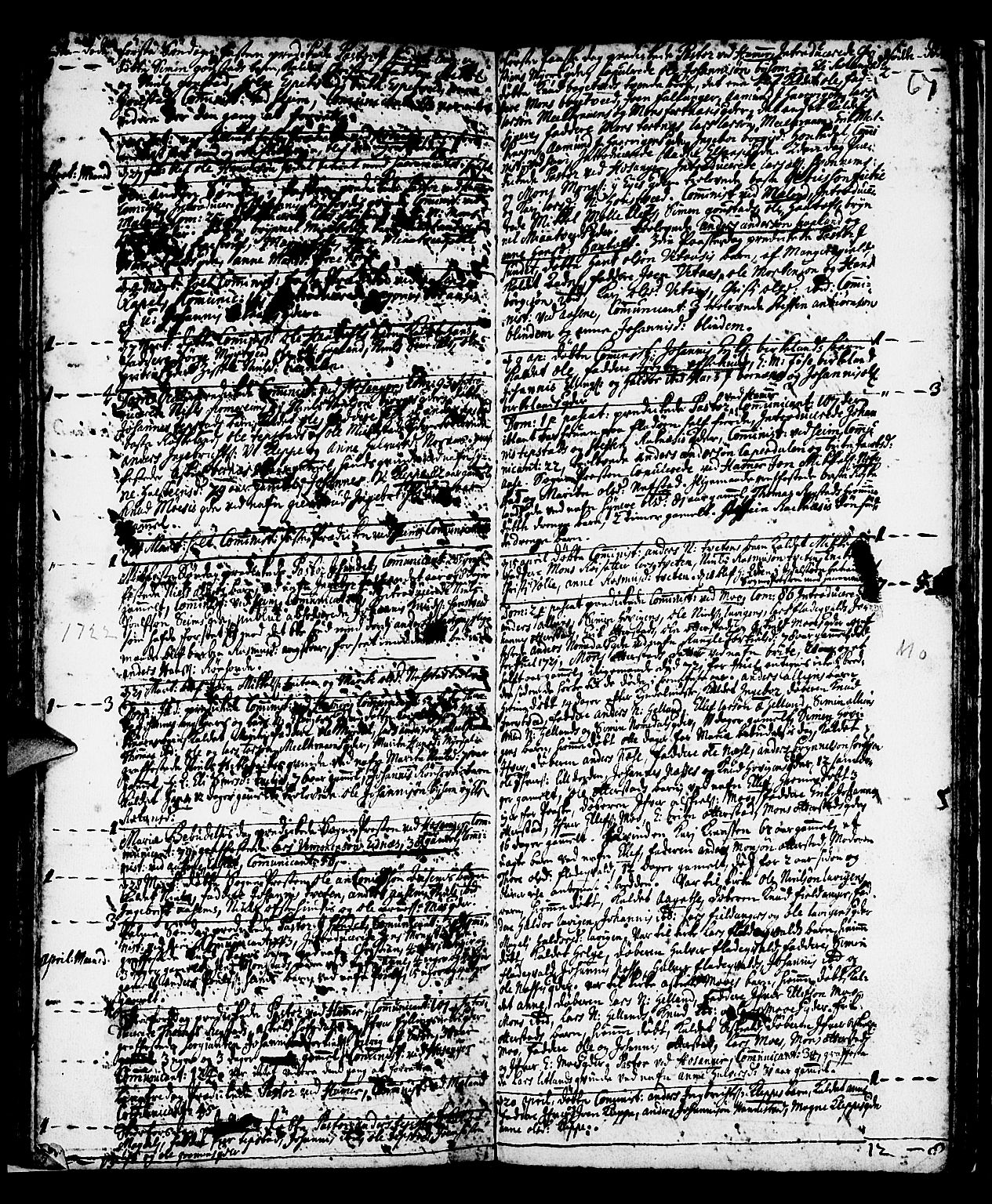 Hamre sokneprestembete, AV/SAB-A-75501/H/Ha/Haa/Haaa/L0003: Parish register (official) no. A 3, 1708-1726, p. 67
