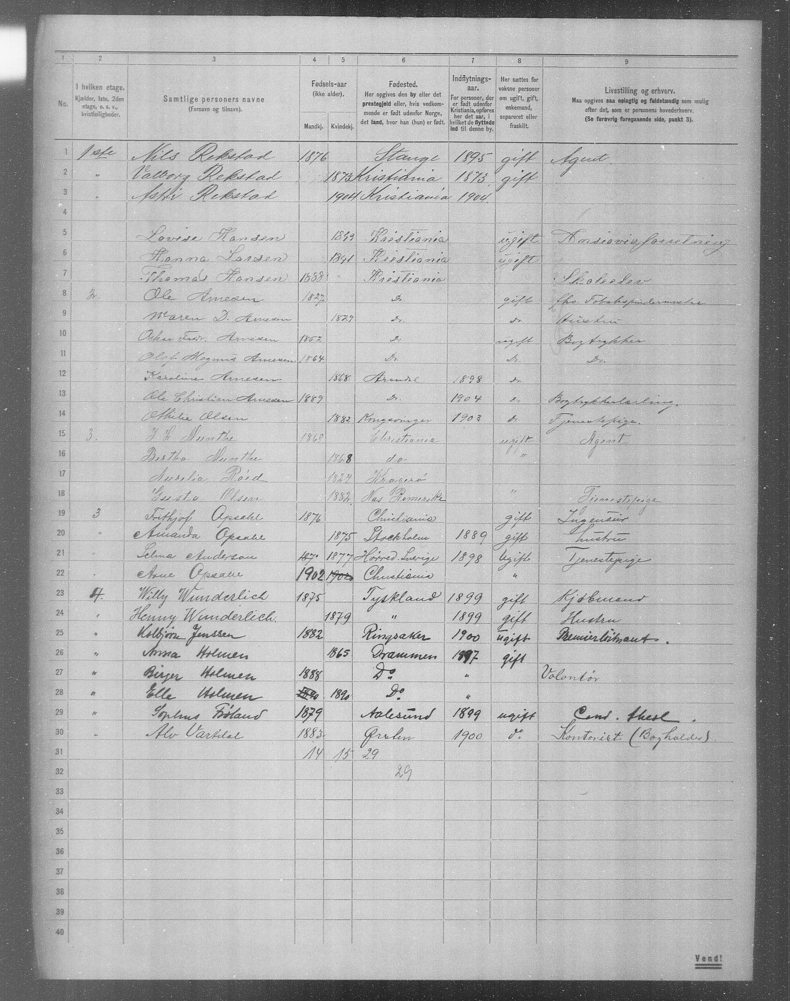 OBA, Municipal Census 1904 for Kristiania, 1904, p. 7541