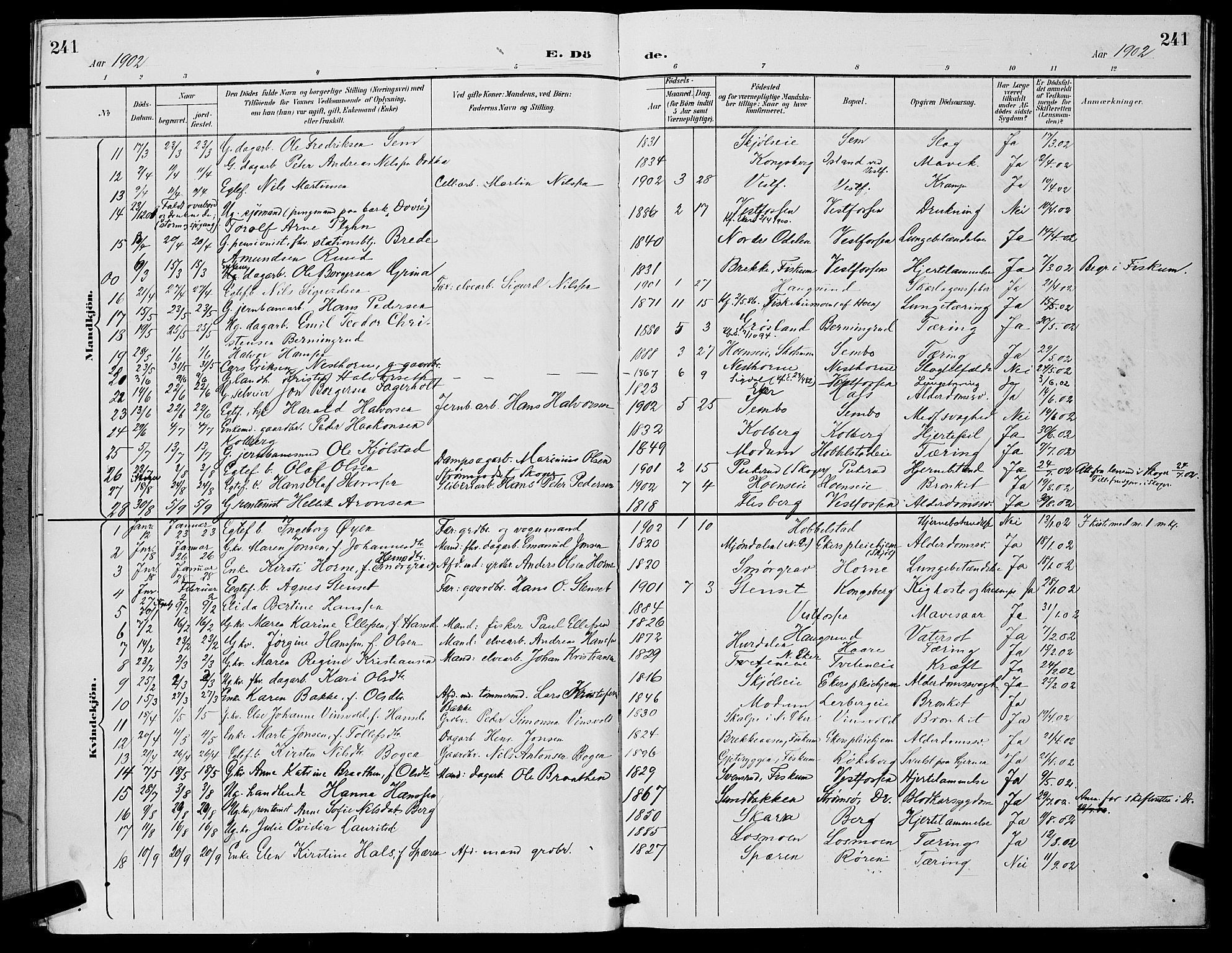Eiker kirkebøker, SAKO/A-4/G/Ga/L0007: Parish register (copy) no. I 7, 1893-1902, p. 241