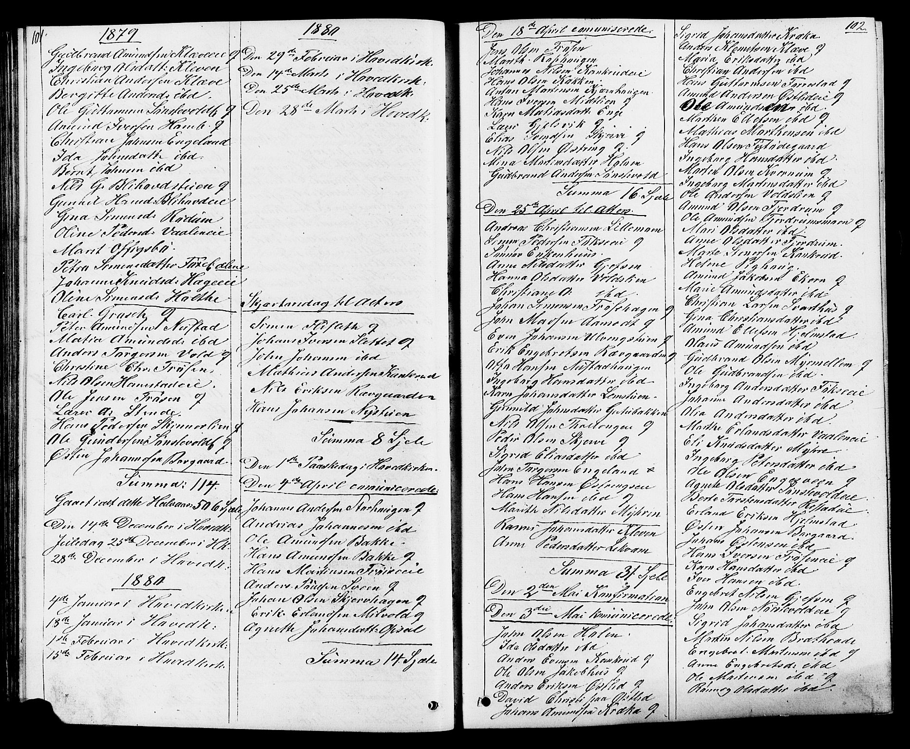 Østre Gausdal prestekontor, SAH/PREST-092/H/Ha/Hab/L0001: Parish register (copy) no. 1, 1863-1893, p. 101-102