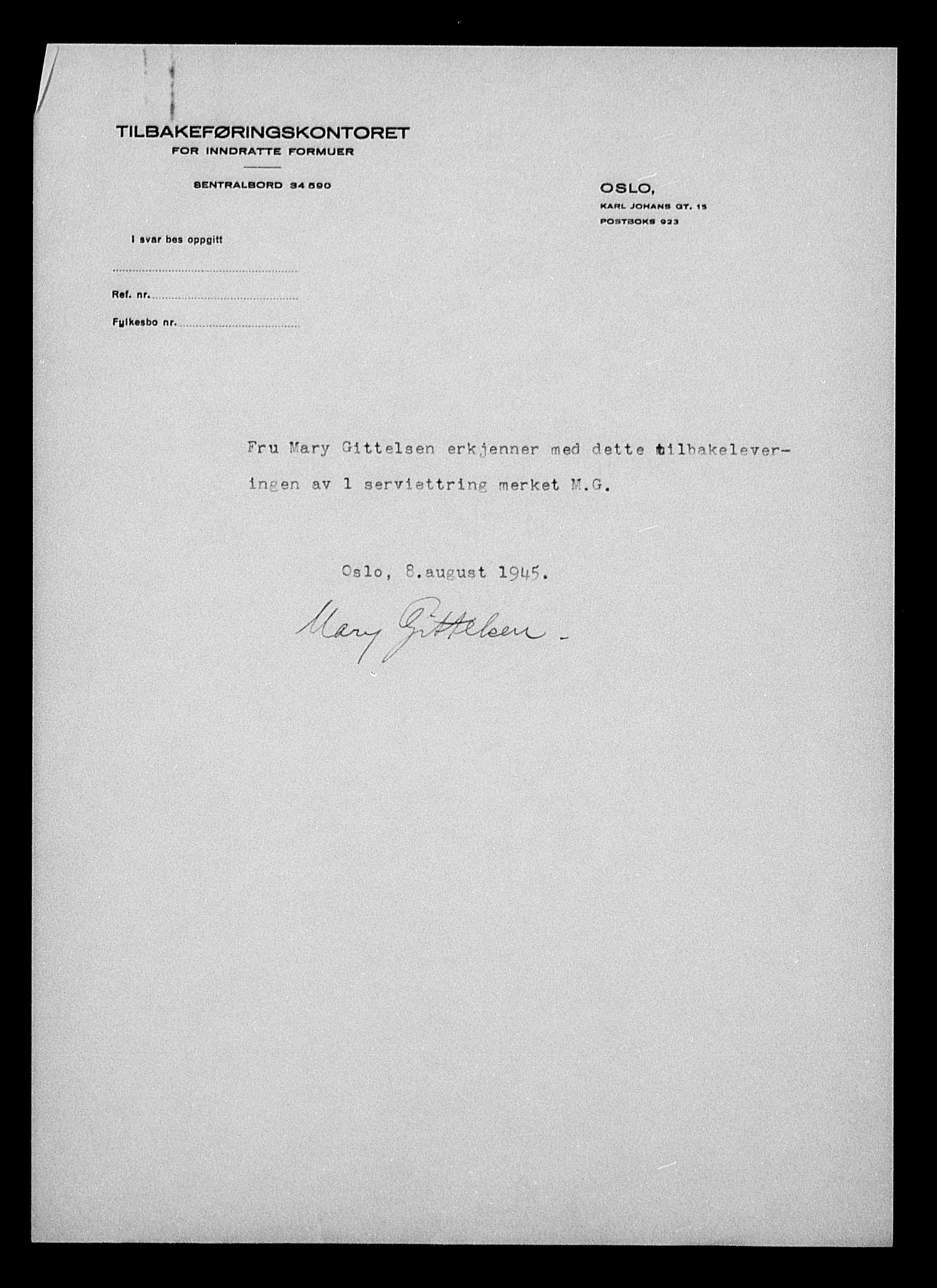 Justisdepartementet, Tilbakeføringskontoret for inndratte formuer, RA/S-1564/H/Hc/Hcc/L0937: --, 1945-1947, p. 524