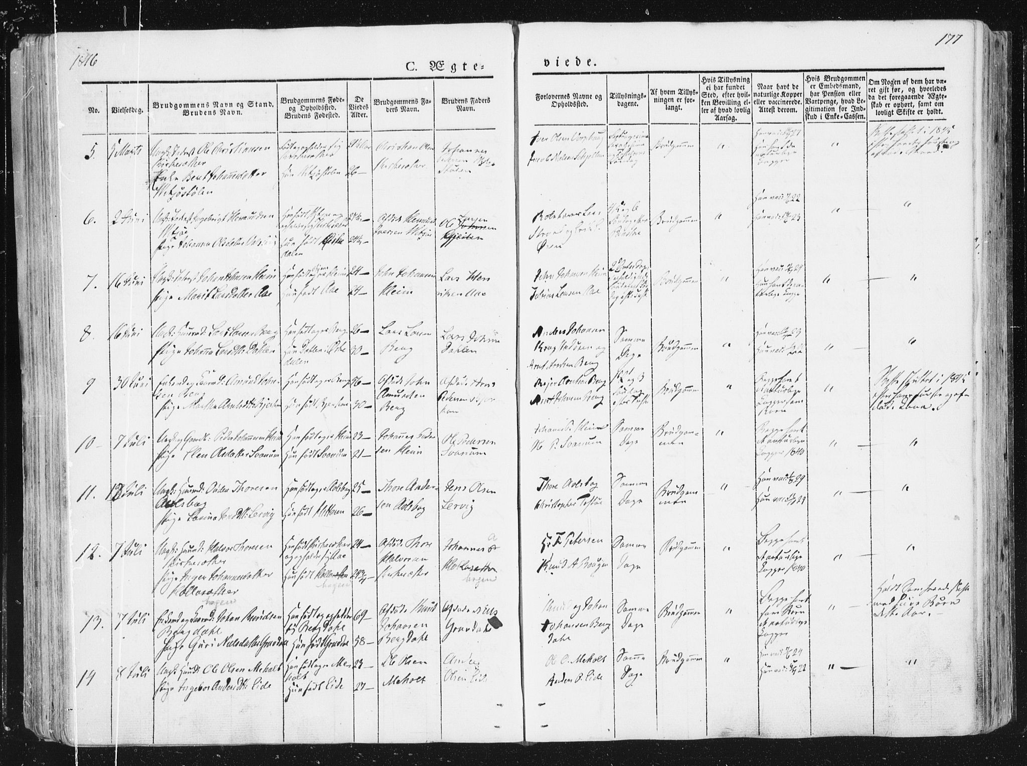 Ministerialprotokoller, klokkerbøker og fødselsregistre - Sør-Trøndelag, AV/SAT-A-1456/630/L0493: Parish register (official) no. 630A06, 1841-1851, p. 177